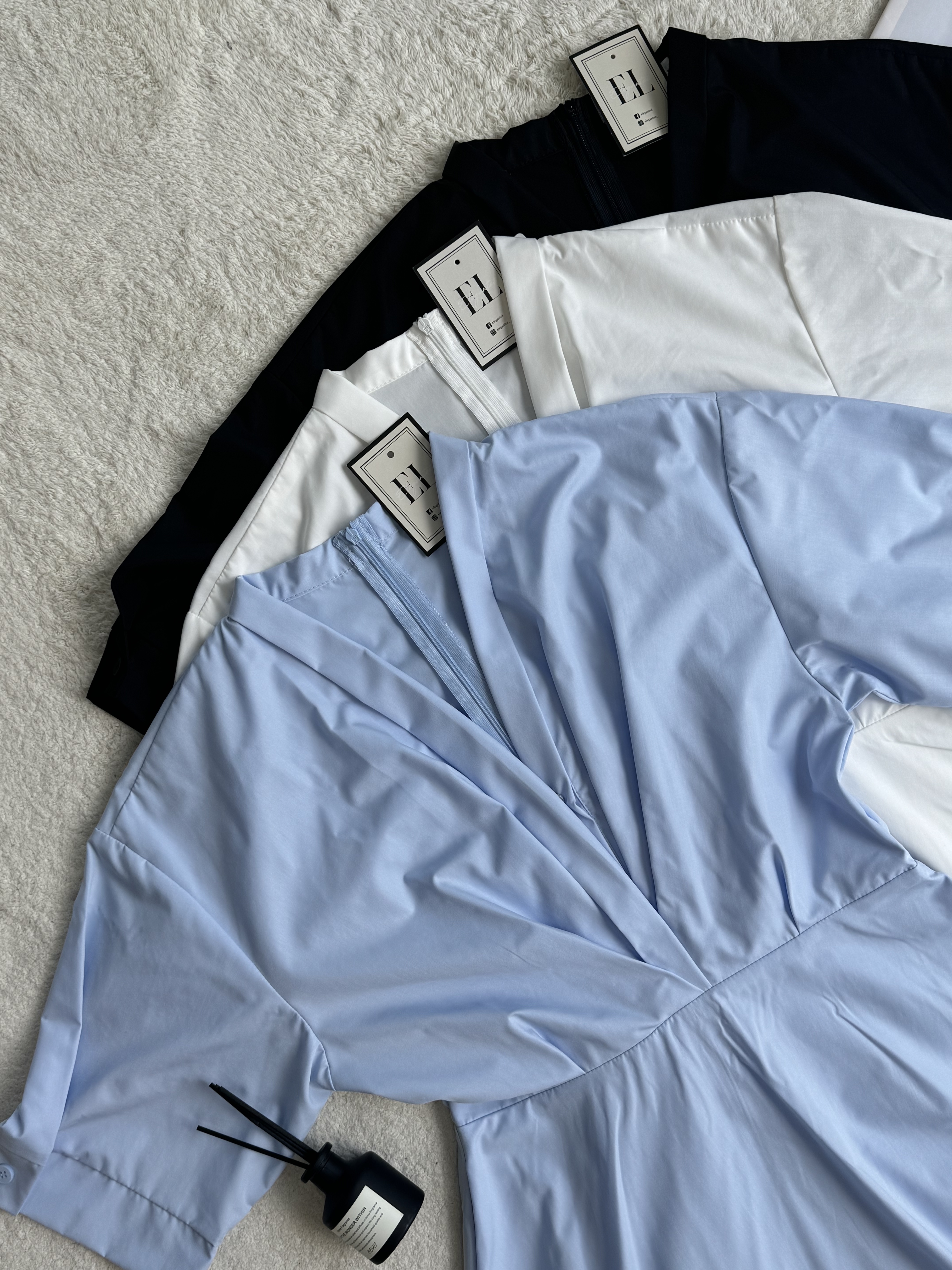 气质V领中袖长裙