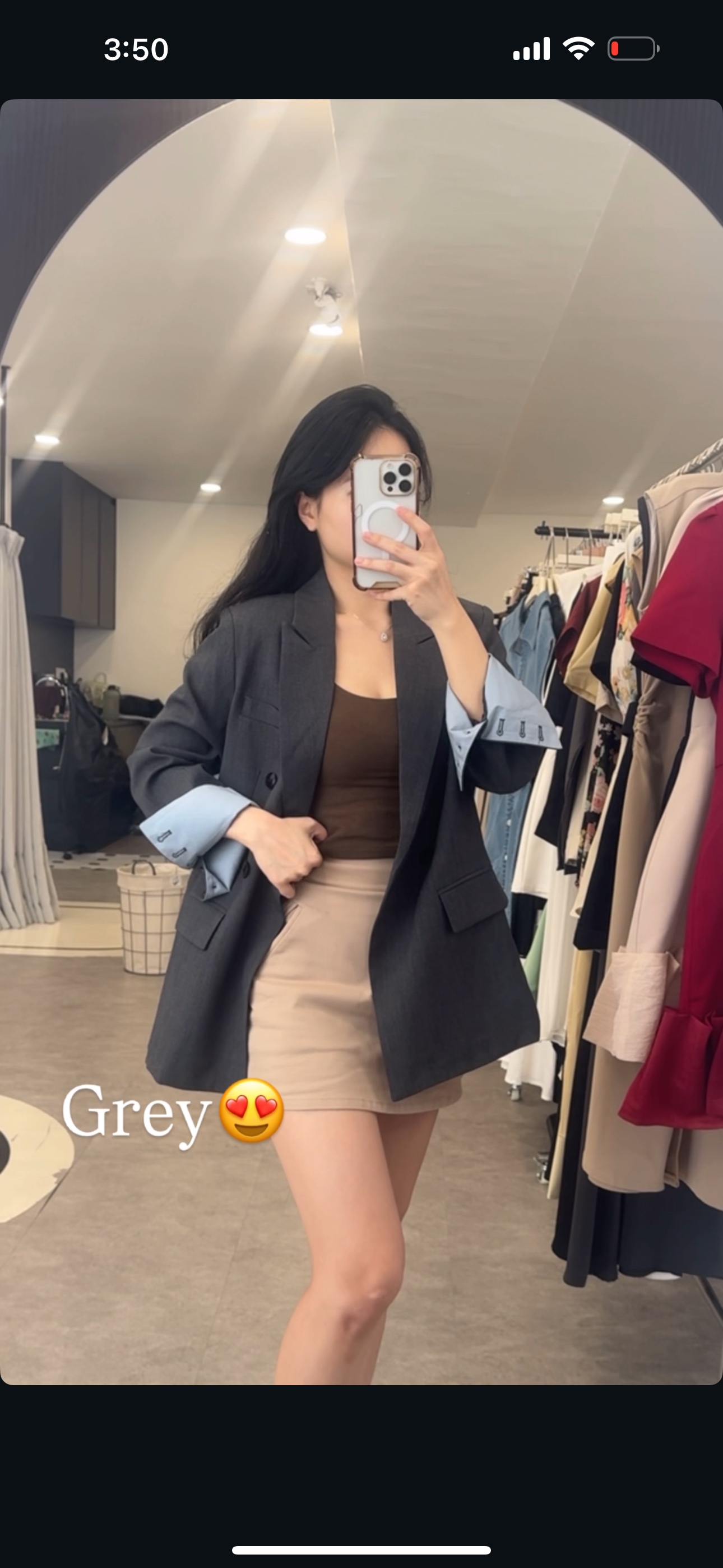 韩系oversize 拼色袖长版西装外套（小垫肩）