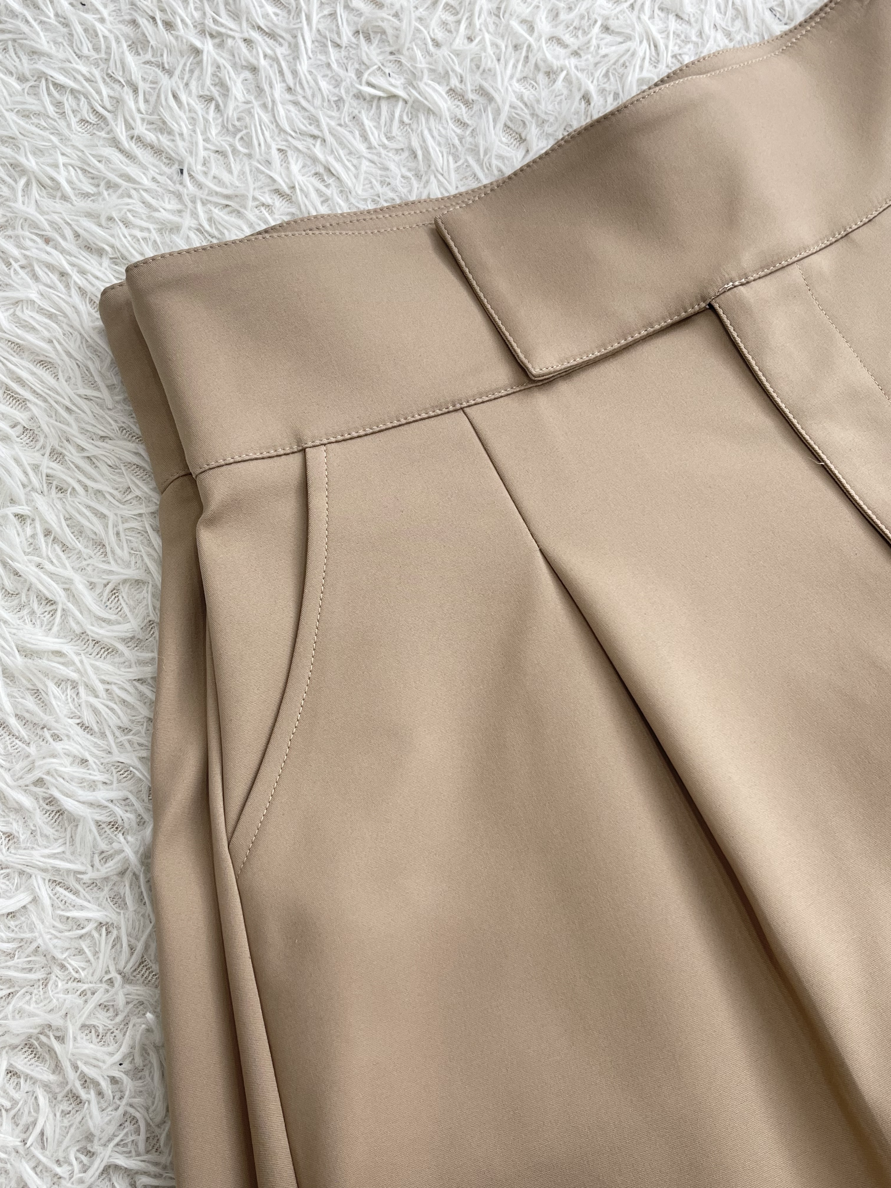 厚腰线西装4分裤