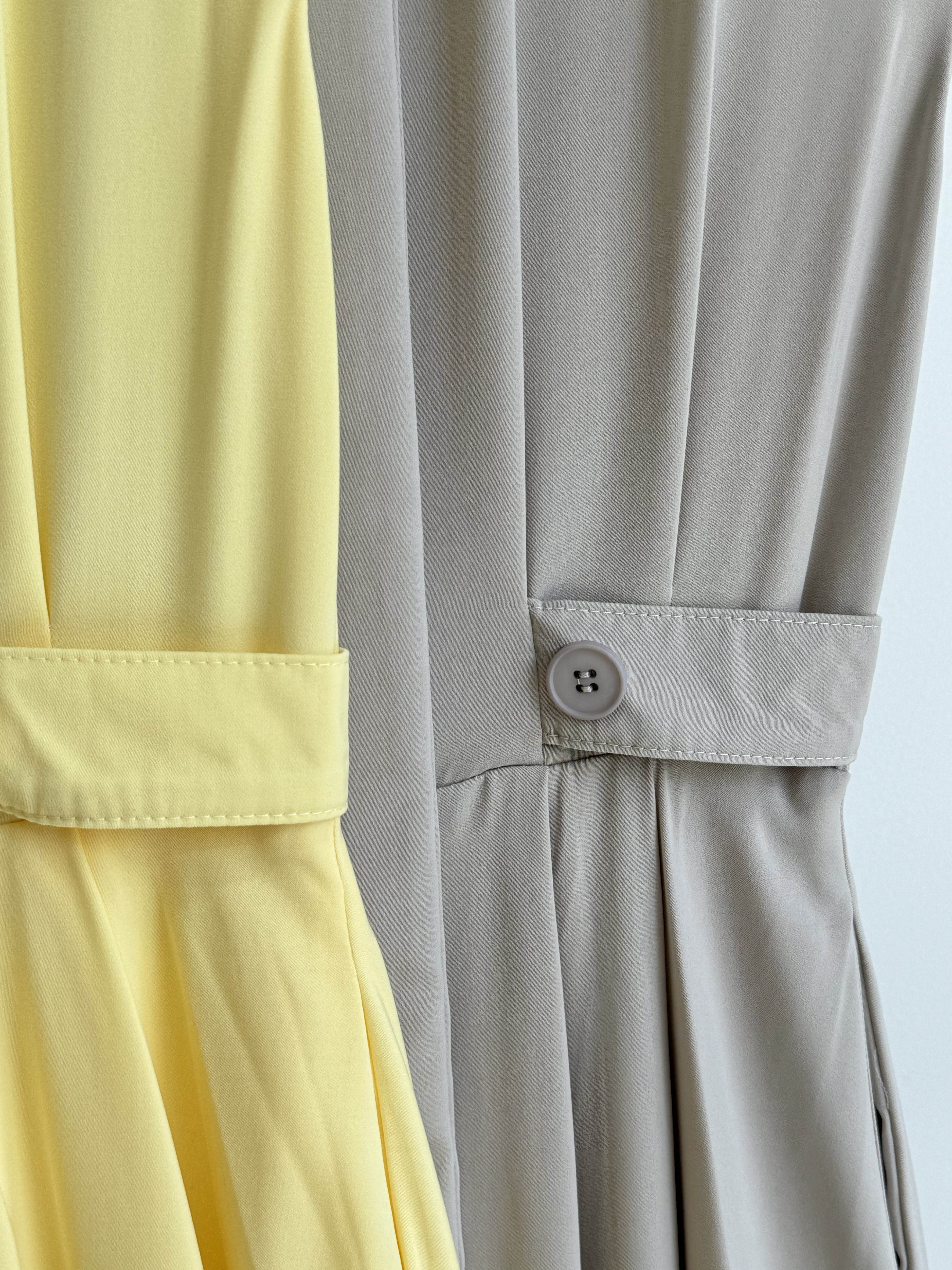 通勤垫肩无袖连身裙