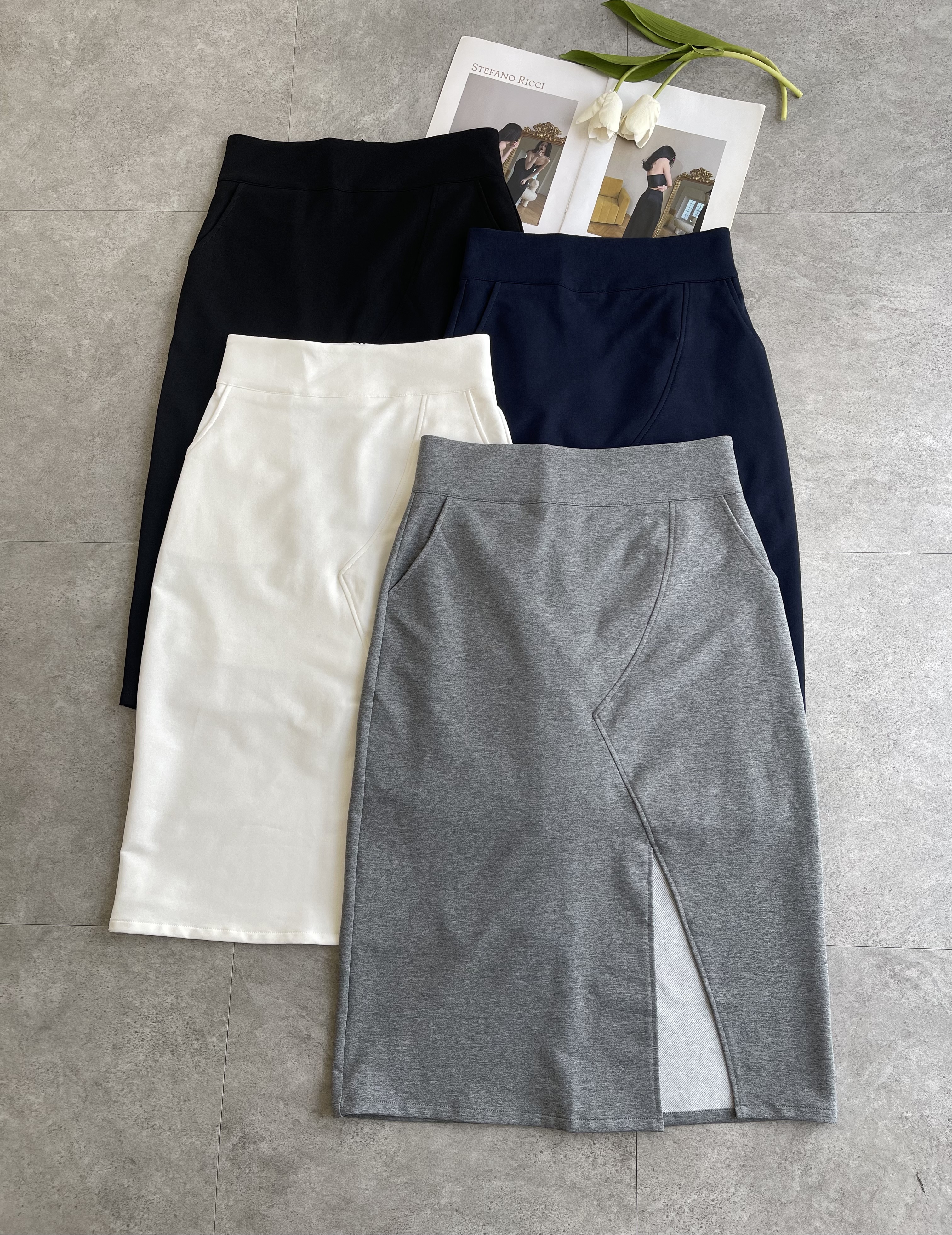 Cotton厚腰版包臀Pencil Skirt