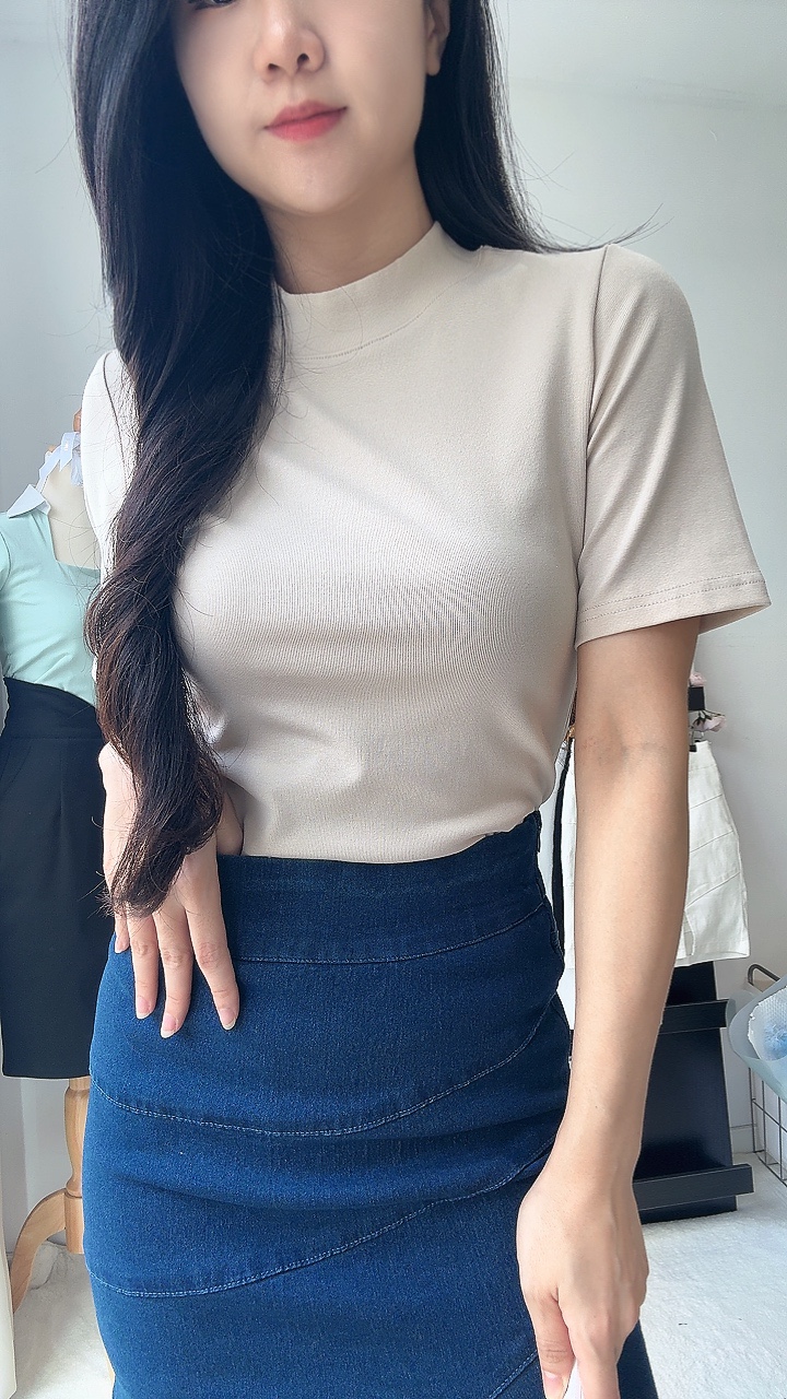 中袖版高雅圆领