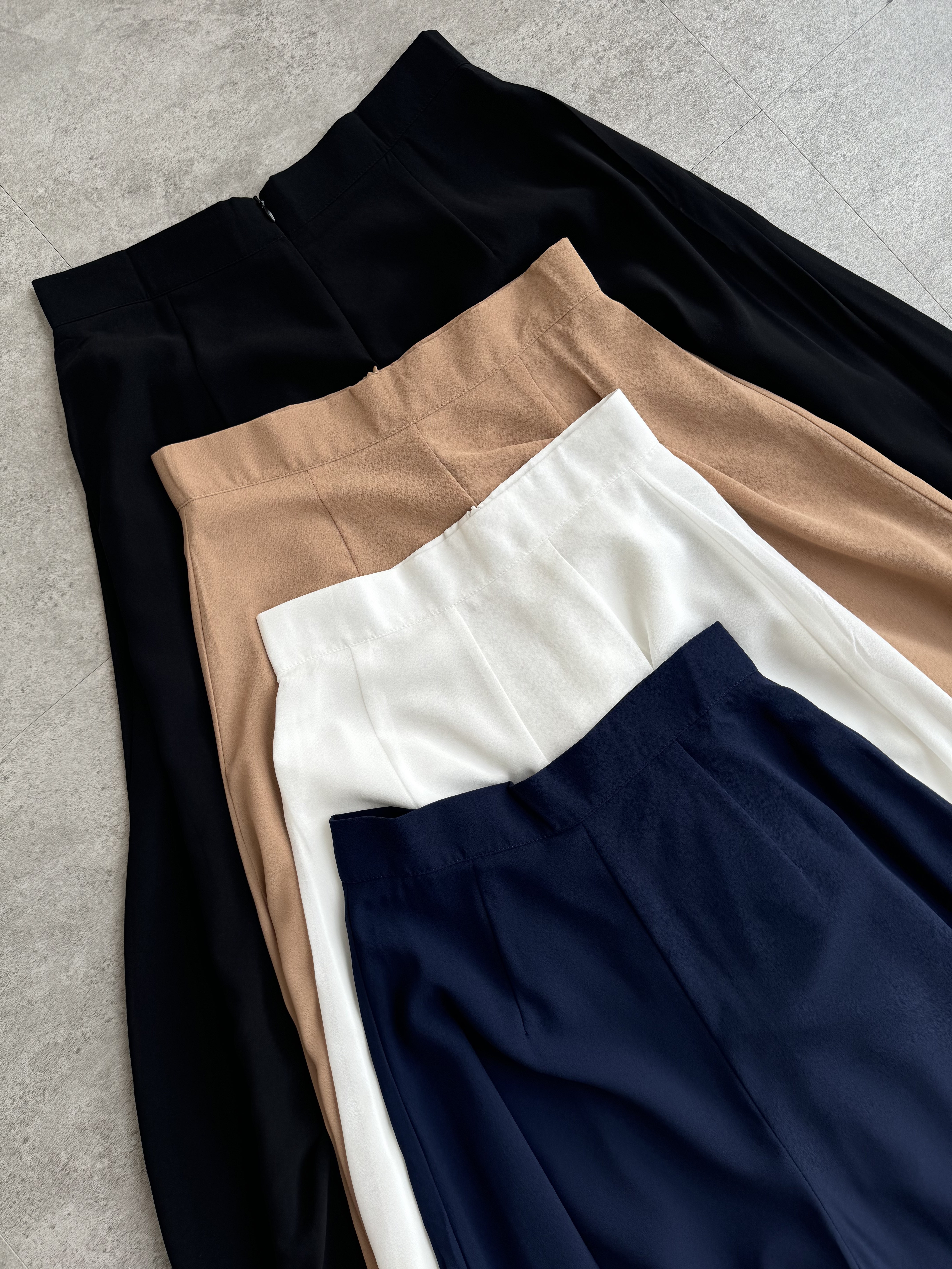 雪纺扇子飘逸风大阔腿裤