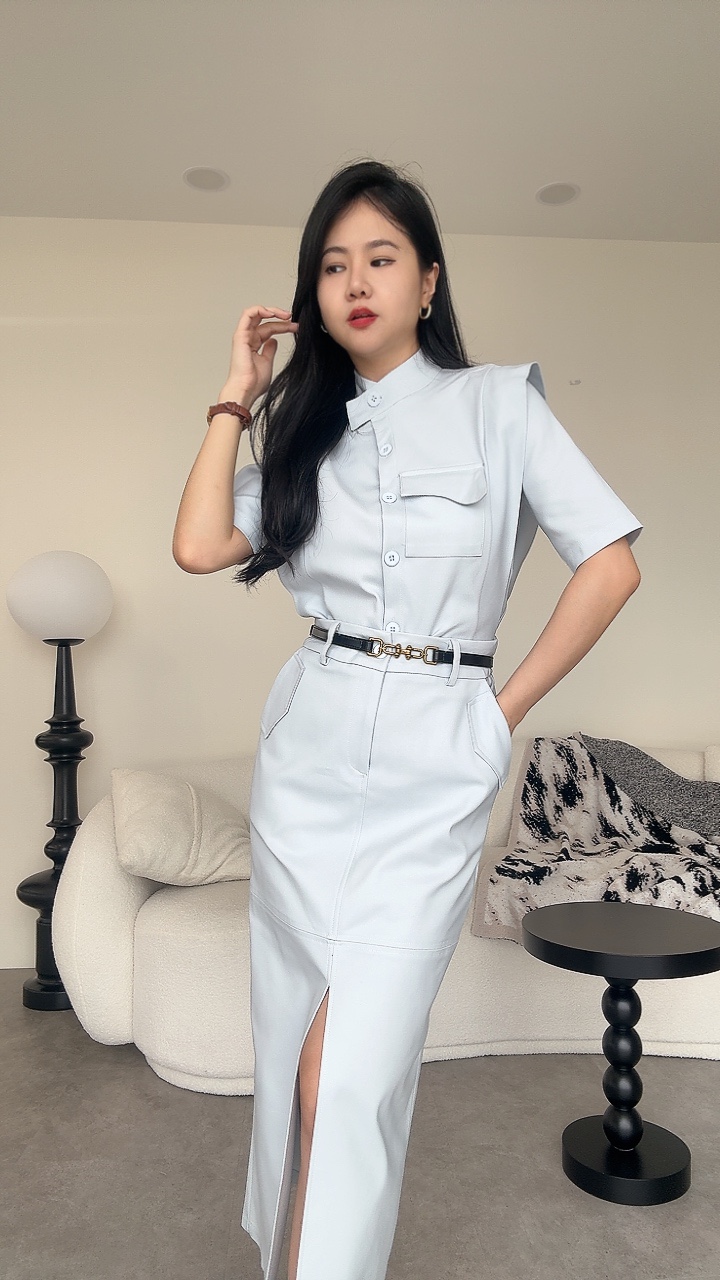 挺拔个性工装风长裙套装