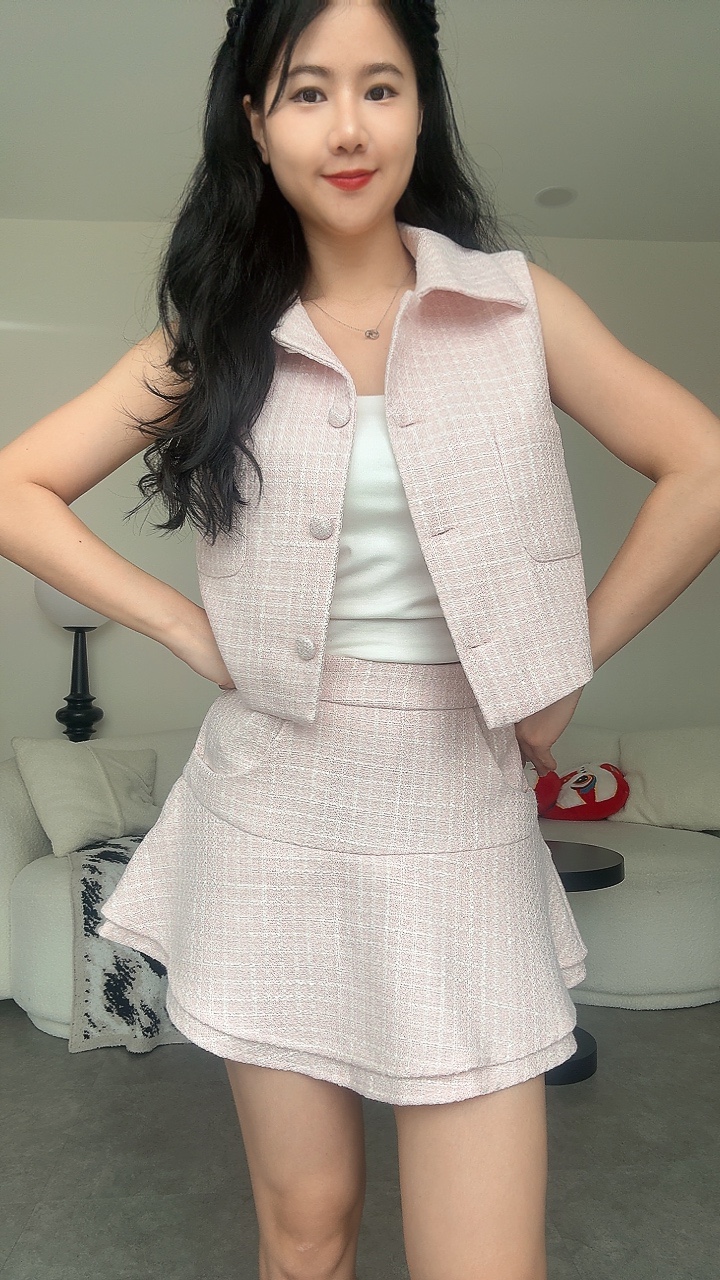 多巴胺小香风短裙套装