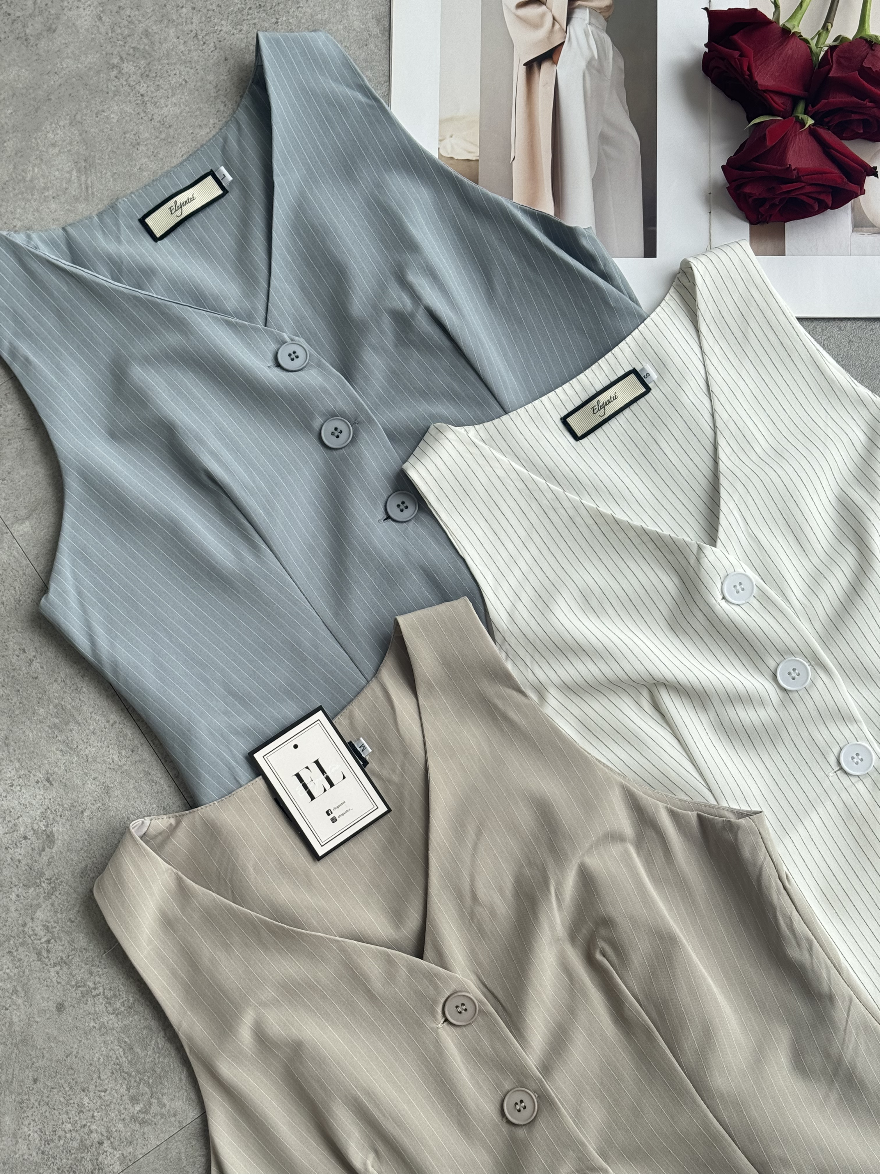 假两件线条马甲