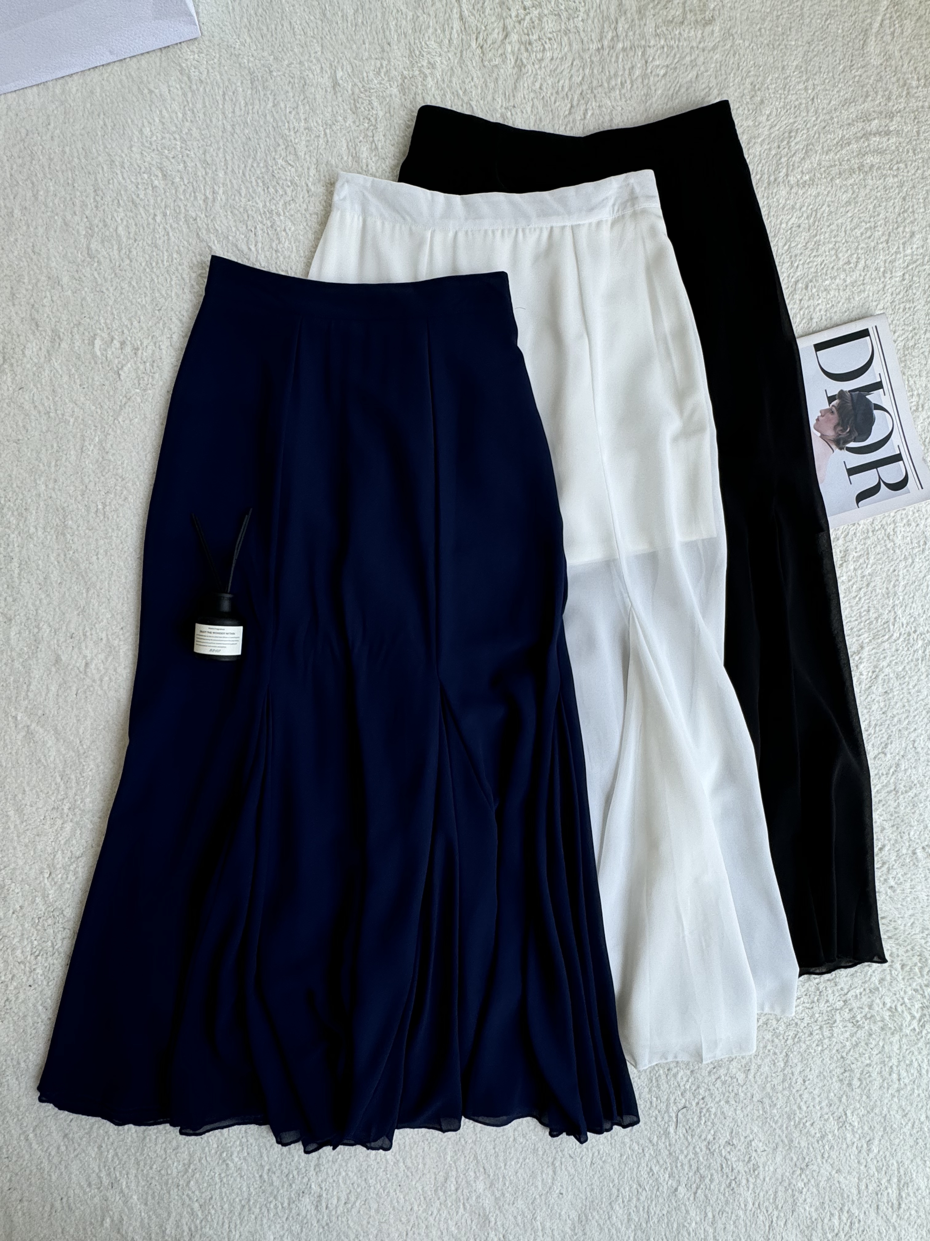 半透式雪纺长裙