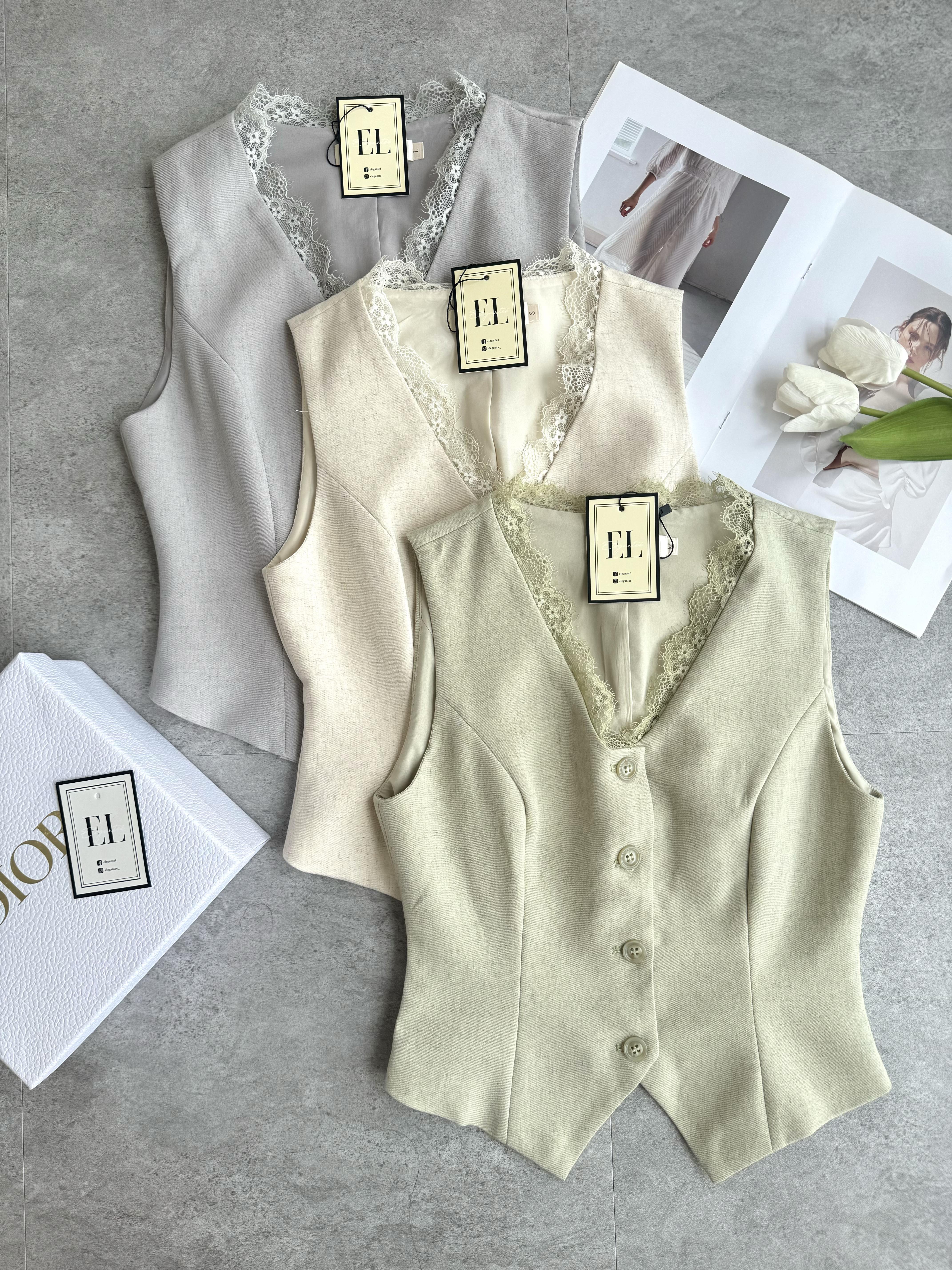 《高级系列》 西装纹路蕾丝边马甲