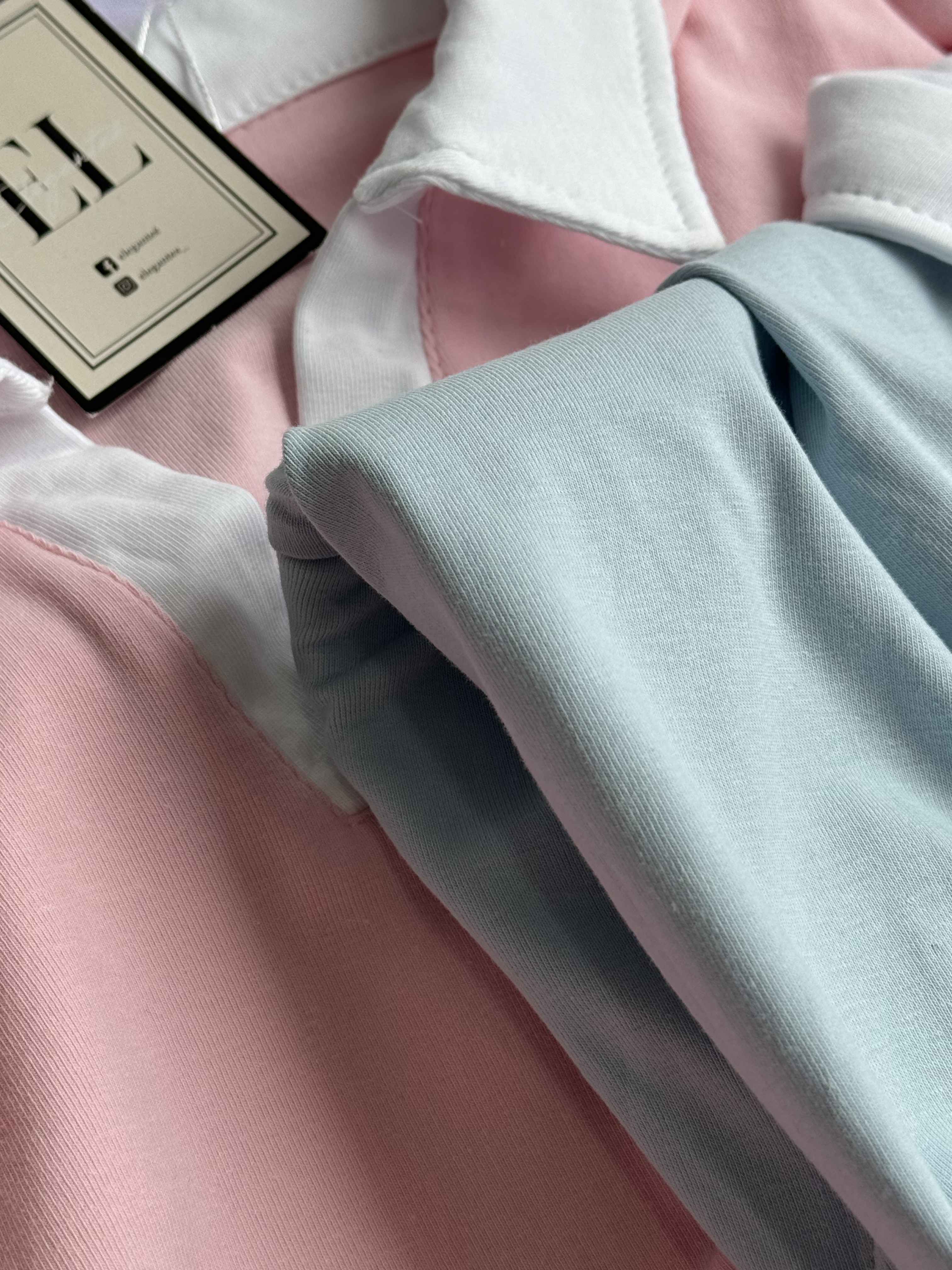 双色垫肩过袖有领上衣