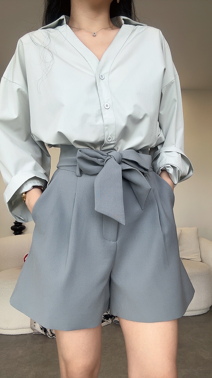 《高品》 蝴蝶绑带4分裤