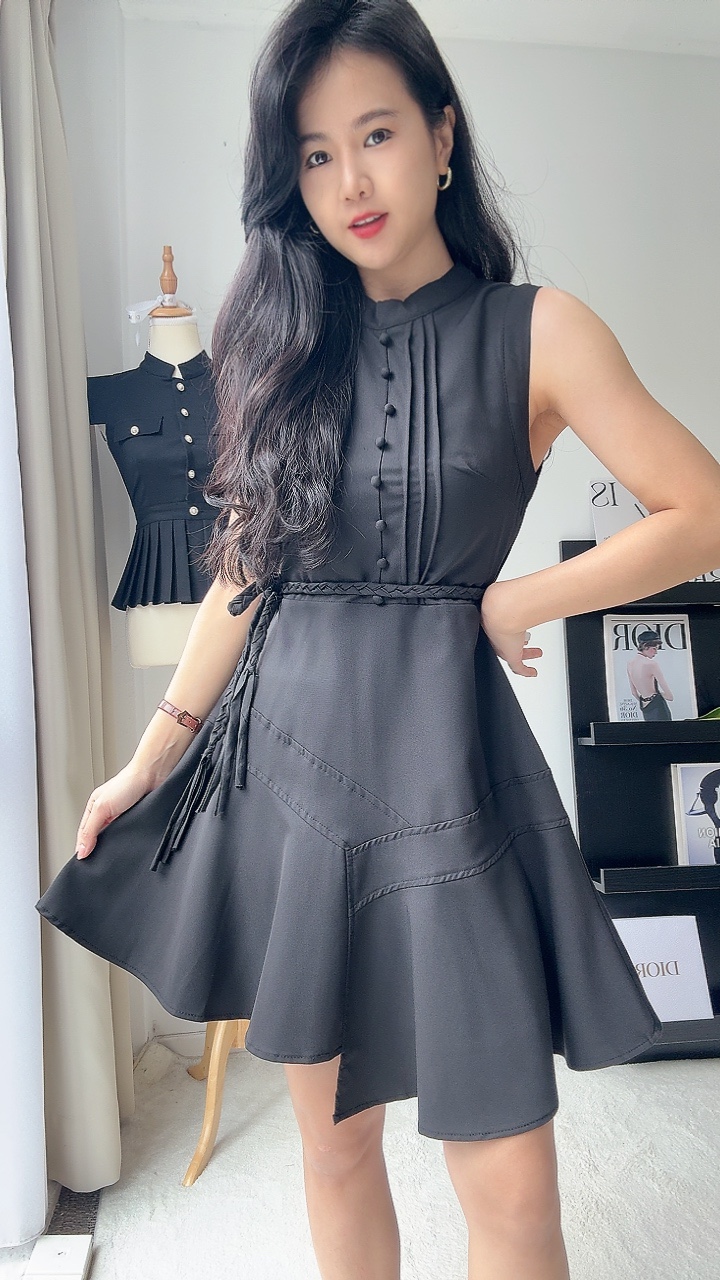 波西米亚风编织带连身裙