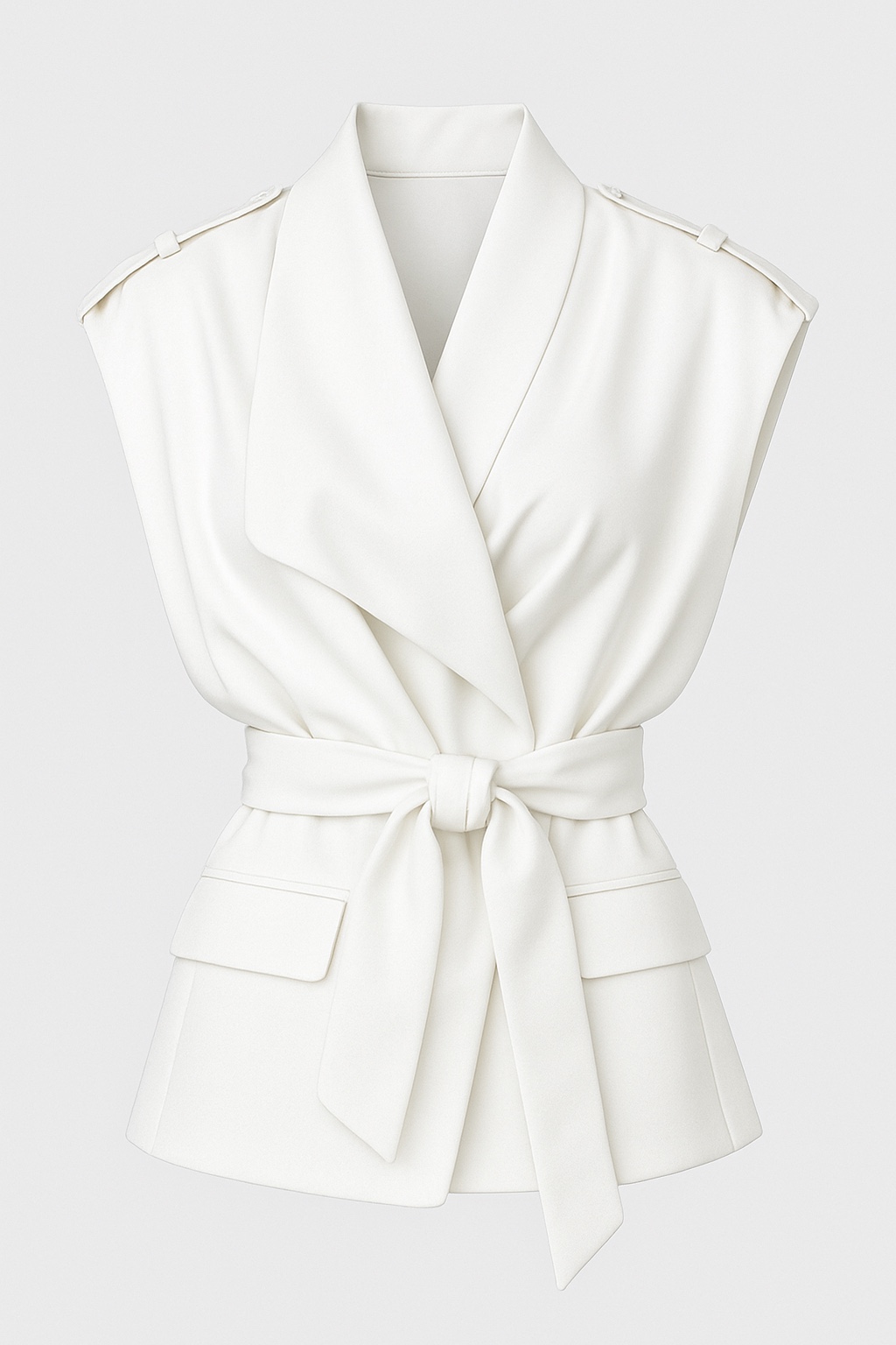 通勤肩带大翻领马甲