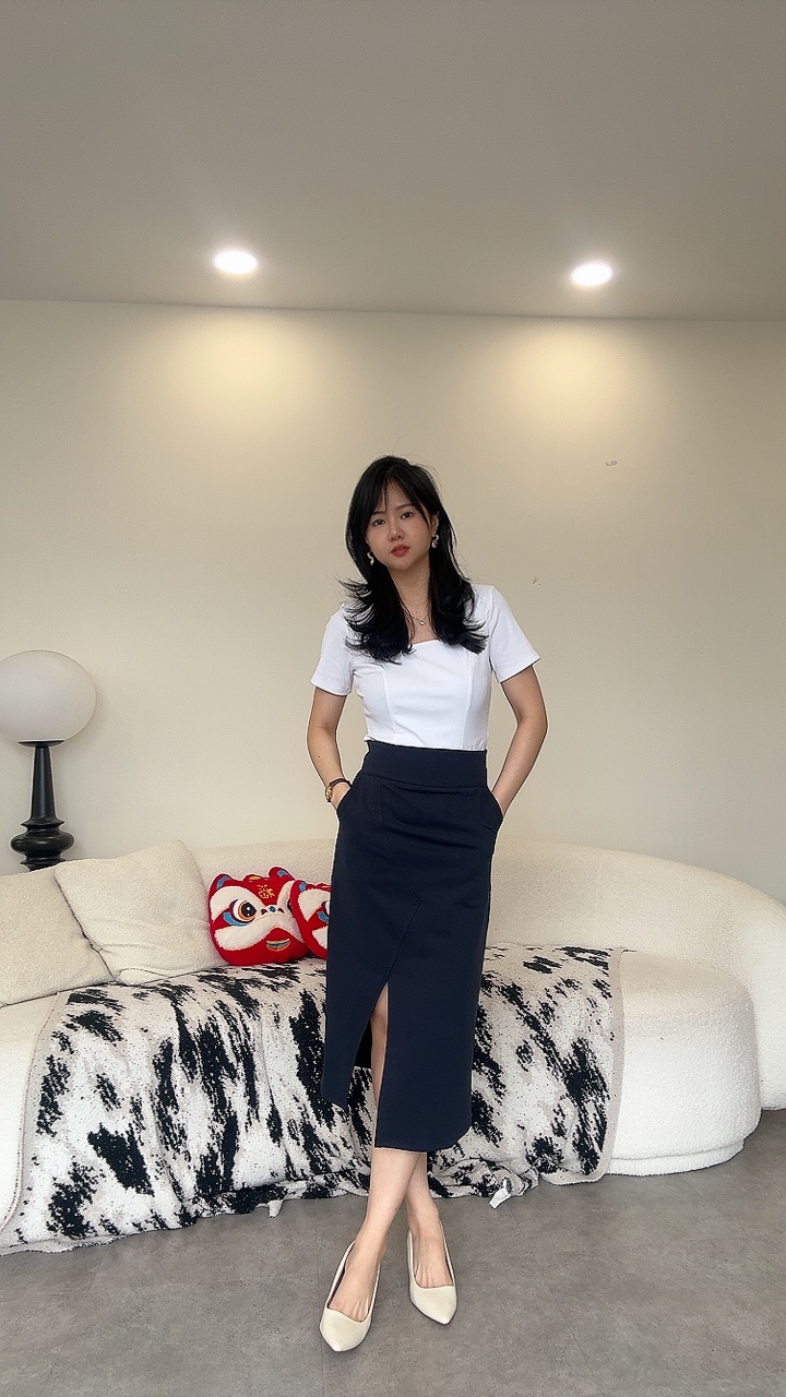 Cotton厚腰版包臀Pencil Skirt
