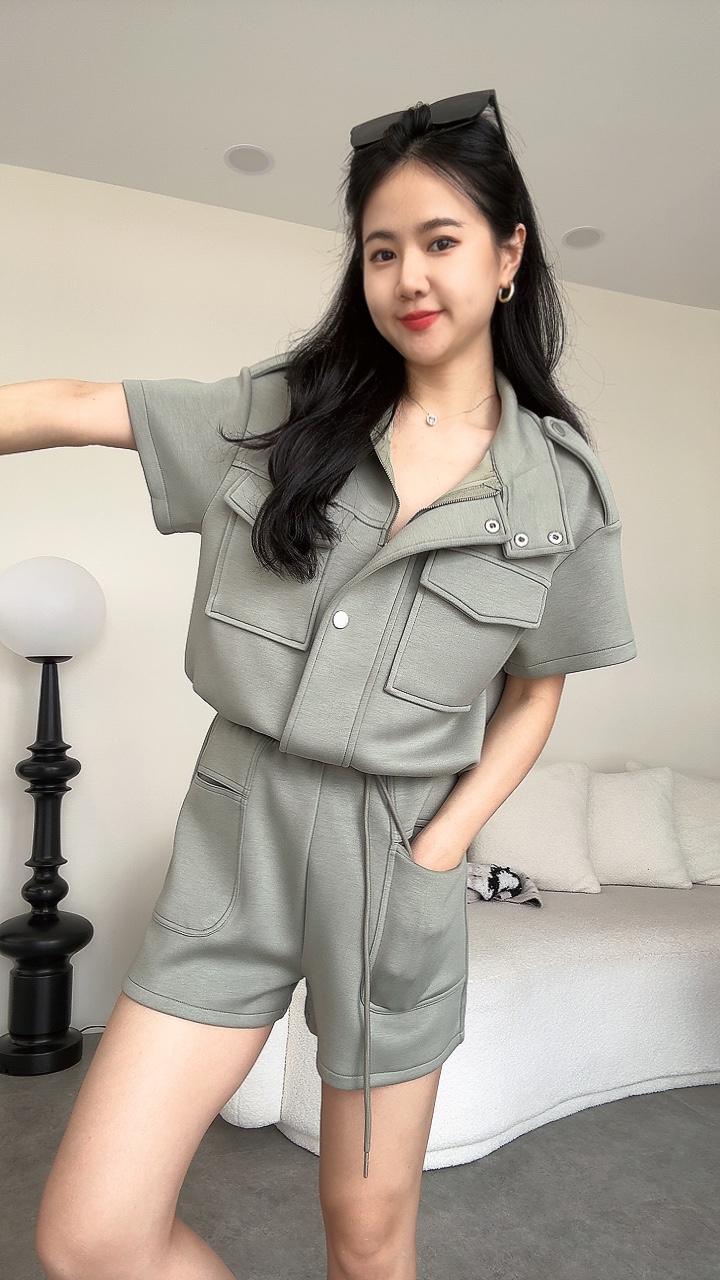 baby肌感棉高领短裤休闲套装