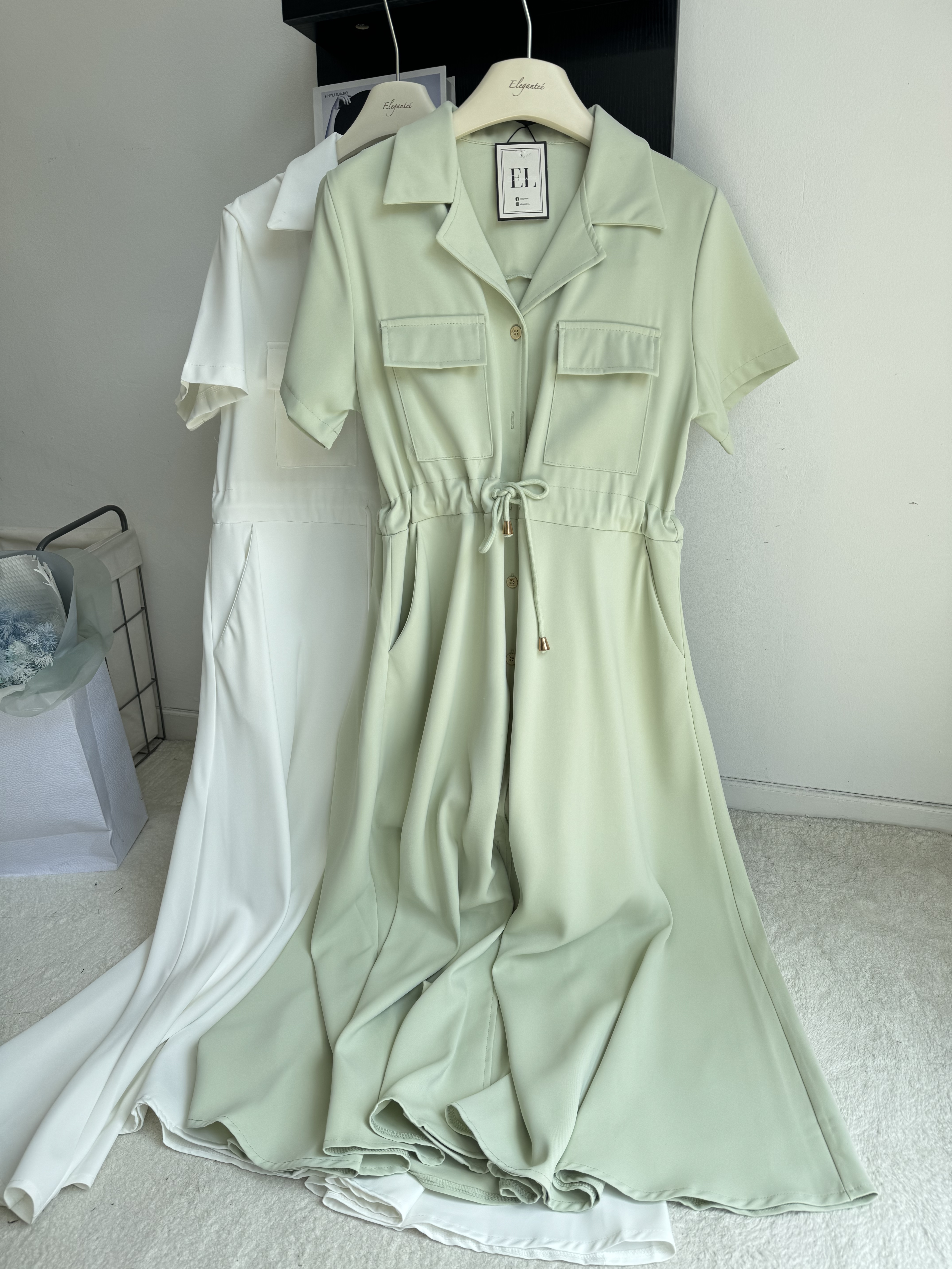 工装收腰连身裙