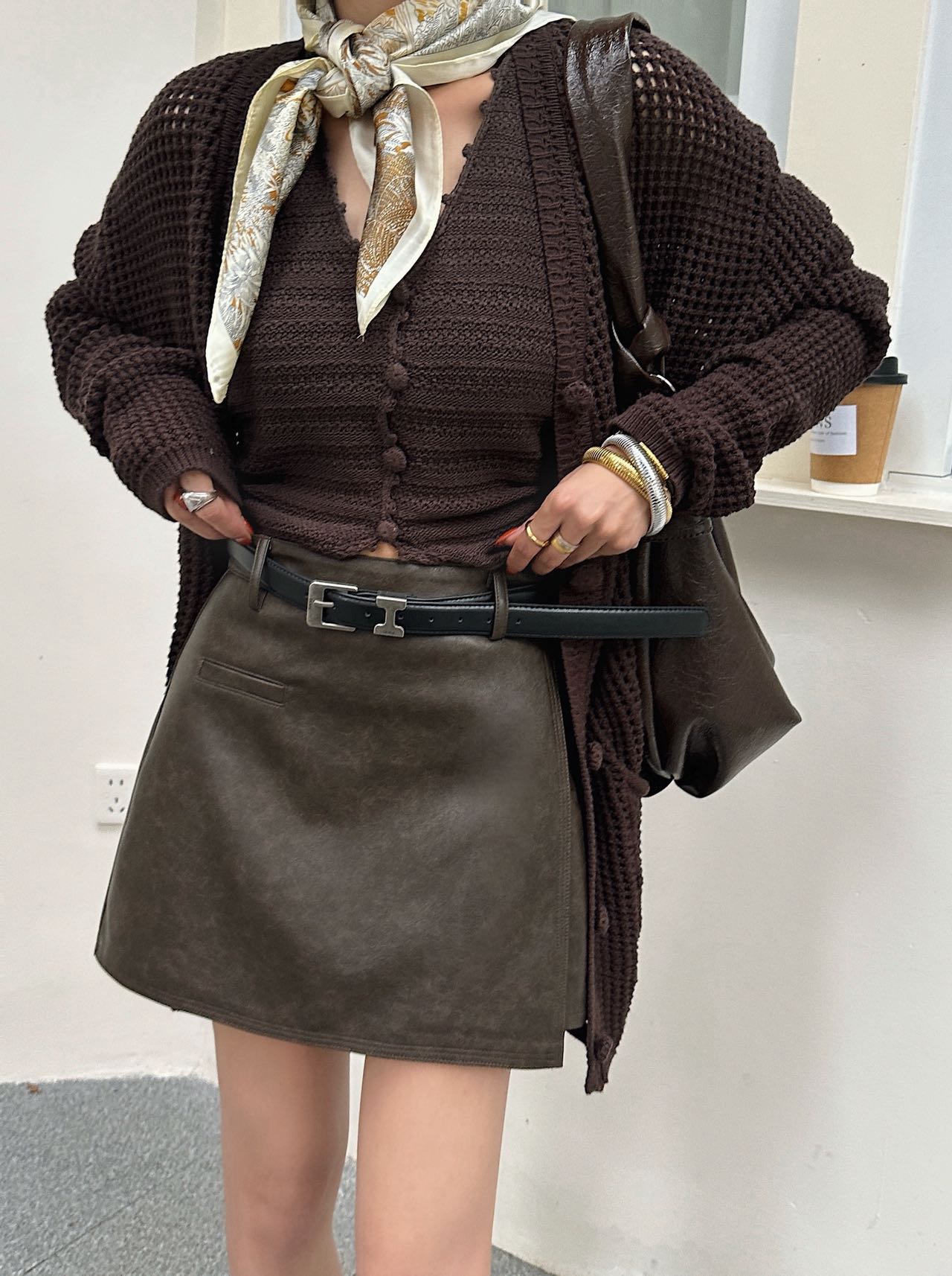 韩版EI皮带野性皮裙