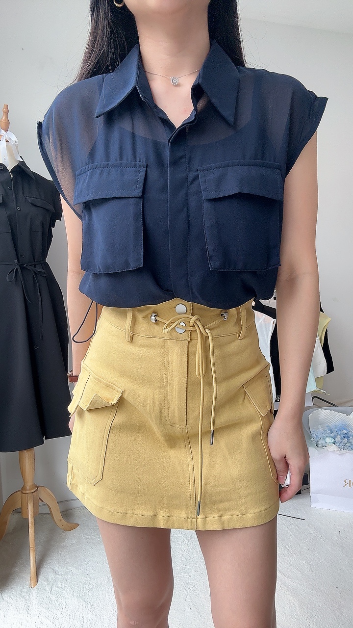 透视工装风两件式上衣