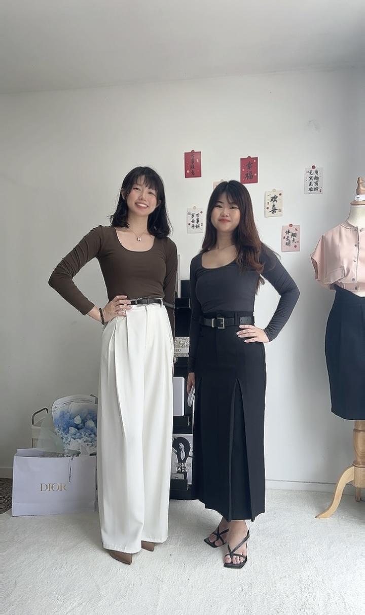 高级棉料 圆方领长袖上衣 现货