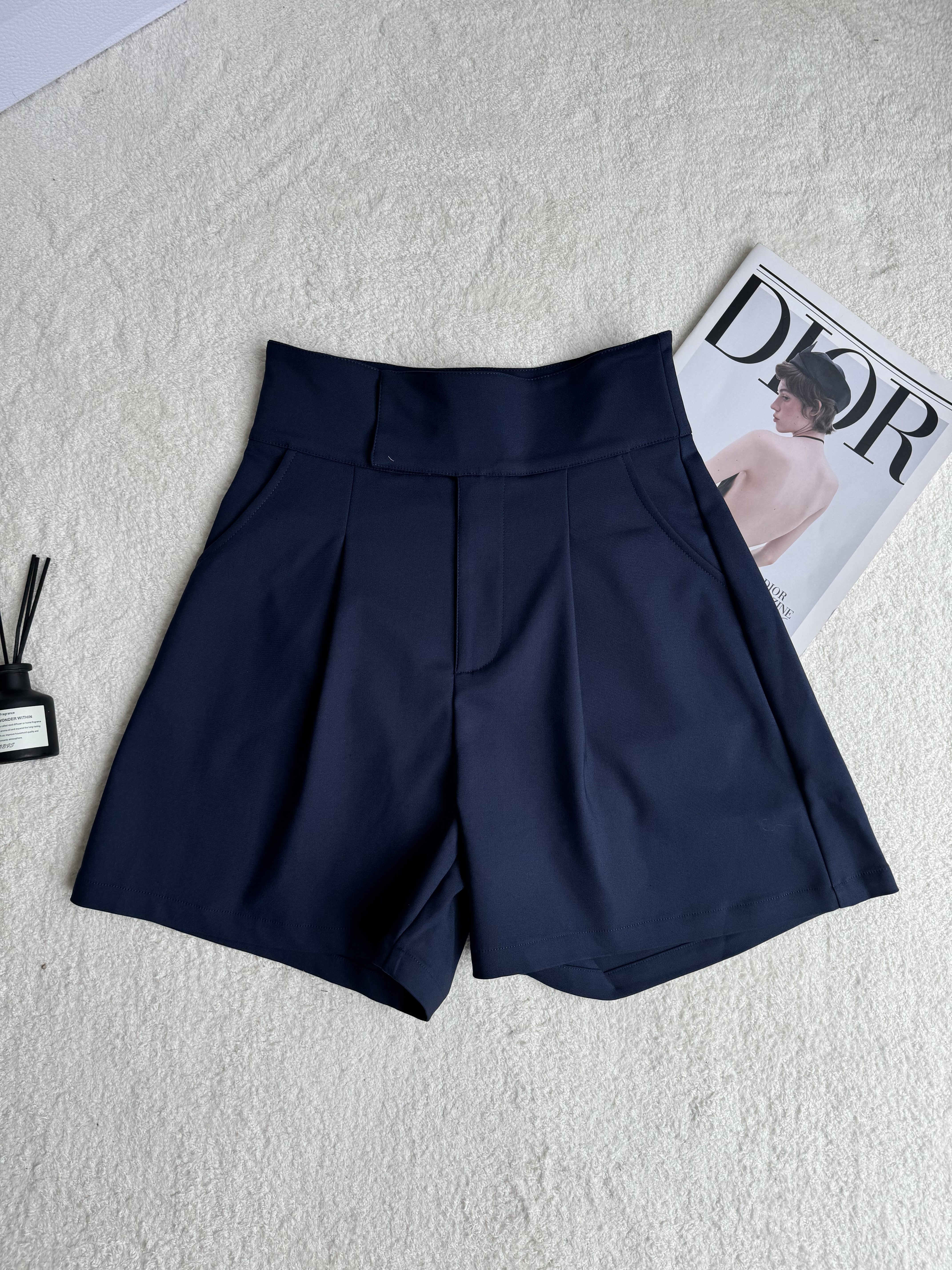 厚腰线西装4分裤