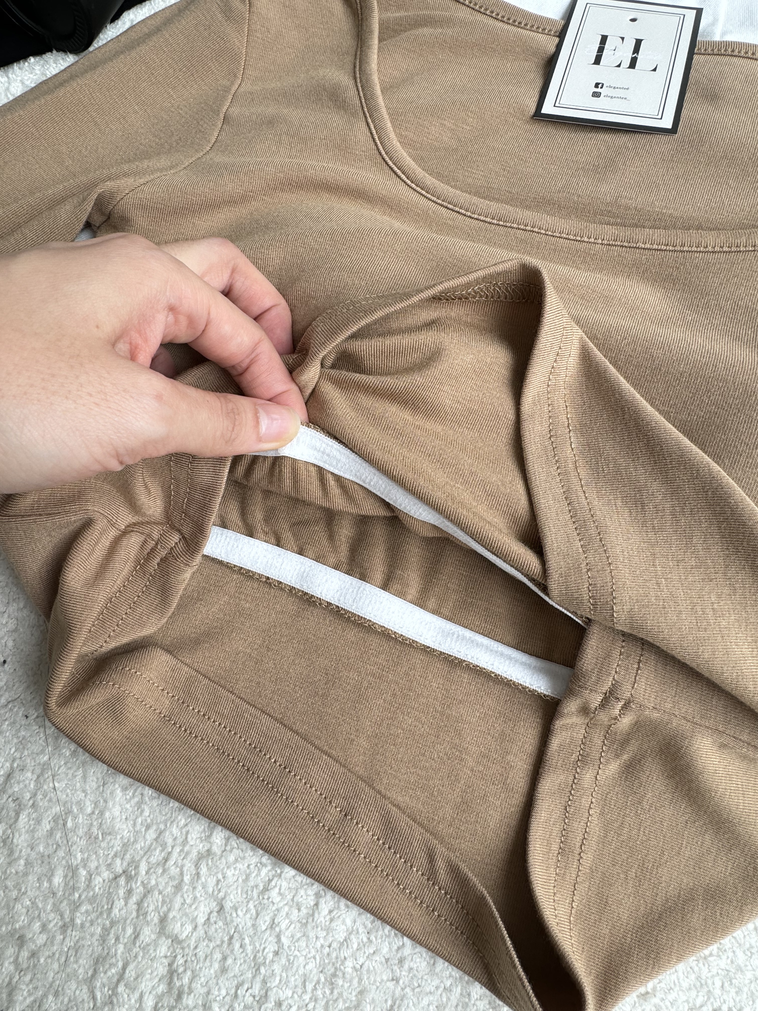 舒服厚棉胸垫百搭长袖CropTop -超推荐