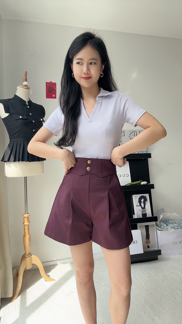 2金扣高腰4分裤