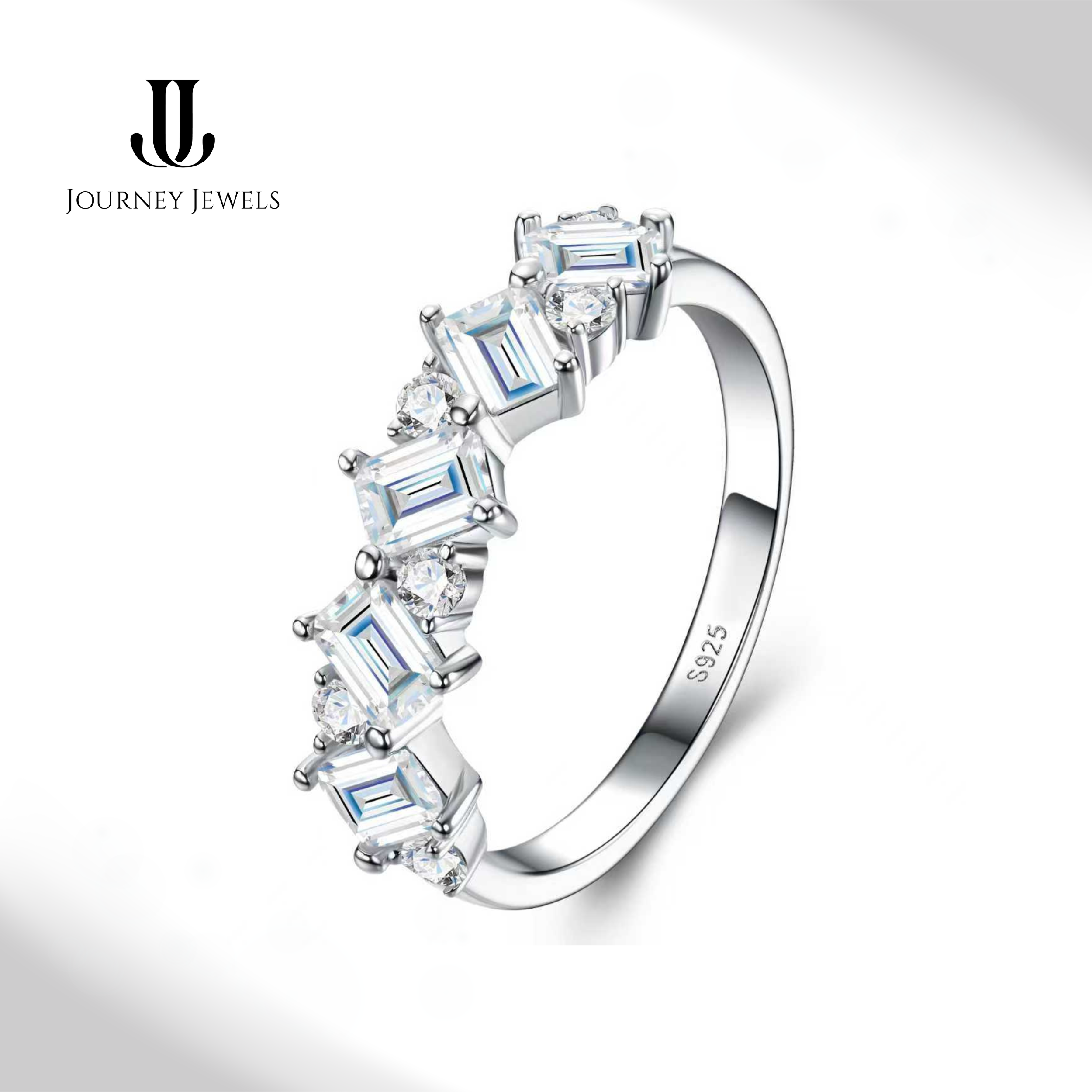 R42 - Radiance Cluster Band Moissanite Ring 