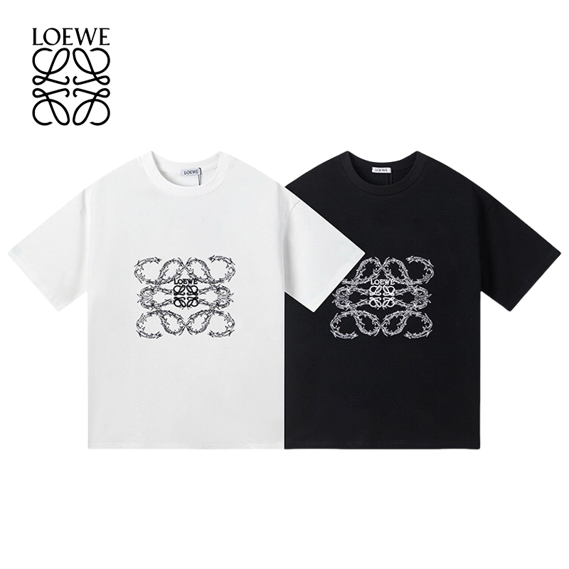 【ロエベ】ピクセレイテッド アナグラム リラックスフィット Tシャツ（コットン）