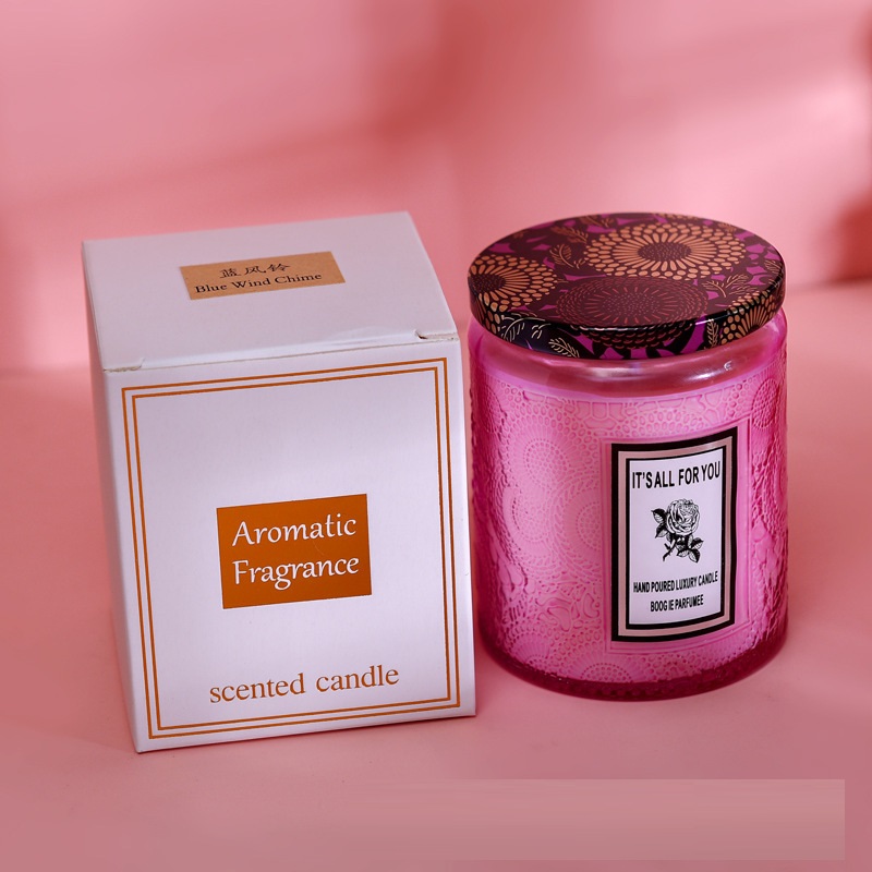 Embossed Bottle Glass Scented Candle