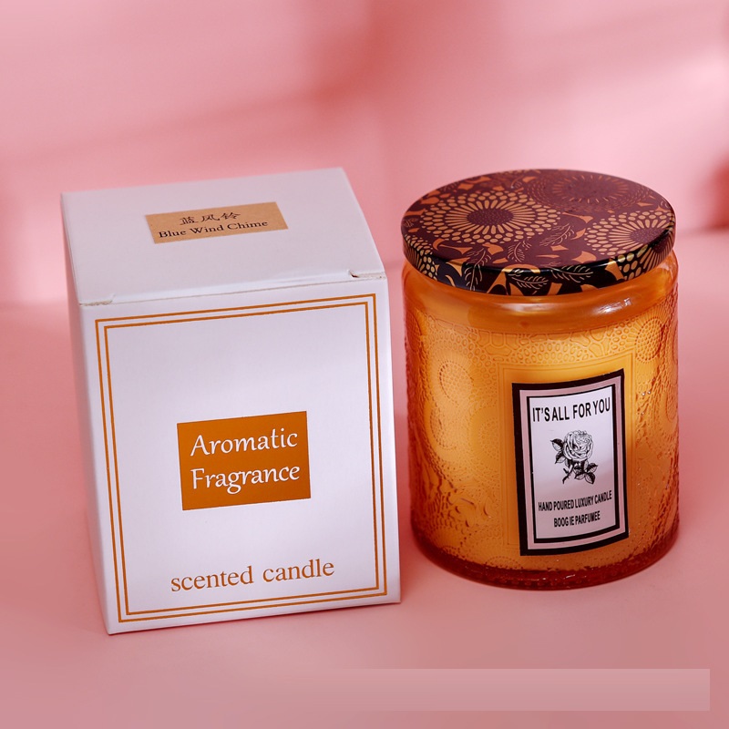 Embossed Bottle Glass Scented Candle