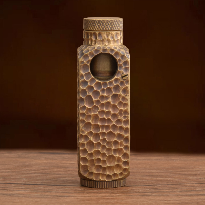 Kerosene Lighter Hand Carved Aged Harley