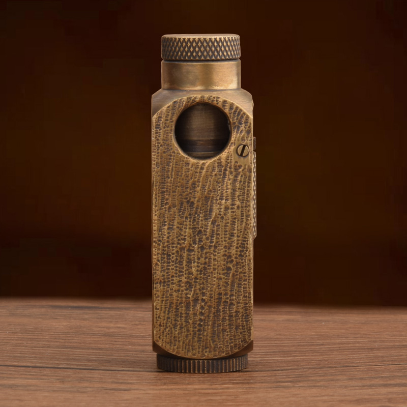 Kerosene Lighter Hand Carved Aged Harley