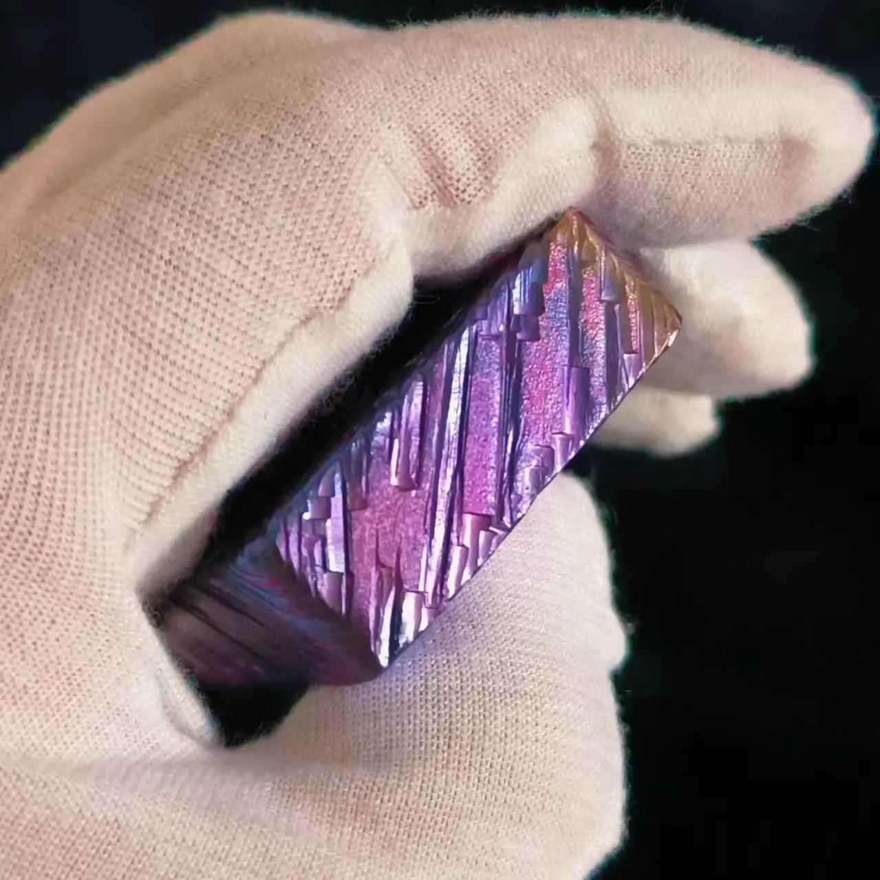 Titanium Kerosene Lighter Tiger Shark Anodized with Stone Engraving