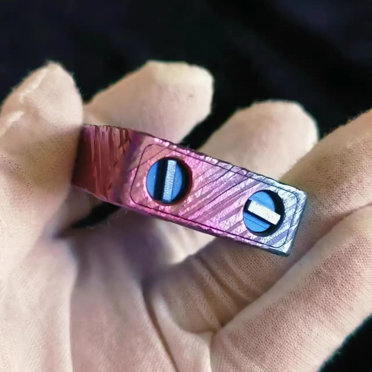 Titanium Kerosene Lighter Tiger Shark Anodized with Stone Engraving