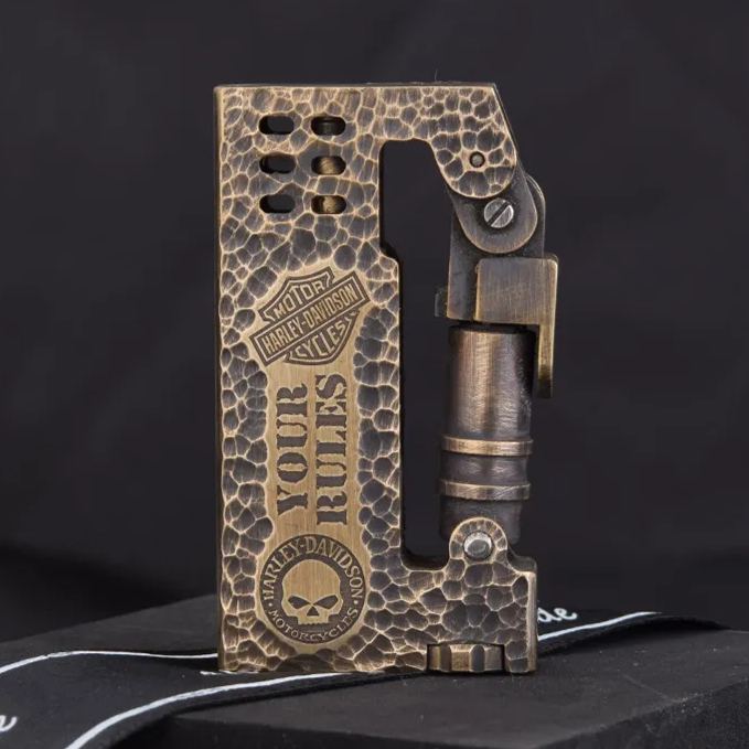 2024 Newest Brass One Button Push Mechanical Machete Lighter