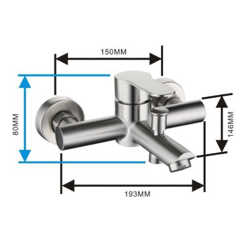 Showy 3566 Bathroom Shower Taps and Mixers Single Level Tap Bold-Edge Series Water Efficiency (4.9 litres/min)