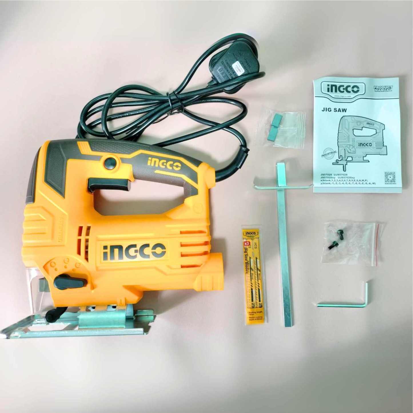 INGCO 570W Jig Saw (JS57028) Cutting Tool for Wood, Metal, and Plastic-GoKimDiam Hardware Shop Shop online for all your hardware needs at GoKimDiam Hardware Shop (by Kak Heng Hardware)! From wide range of hardware tools, premium paint supplies to essential tools for home DIY projects. Enjoy free islandwide delivery with min. $120 online order to Orchard, Tuas, Jurong, Punggol, Bedok, Sengkang, Hougang, Bukit Timah, Bukit Panjang, Bukit Batok etc. Shop with us today! Or, visit our Hardware Shop in Sembawang!
