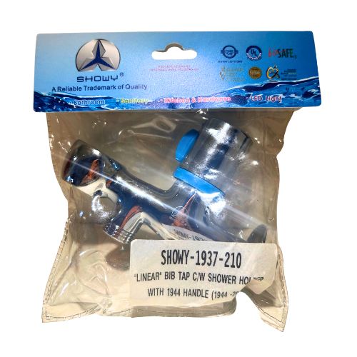 Showy 1937-210 Linear Bib Tap C/W Shower Bidet Holder with 1944 Handle Stainless Steel