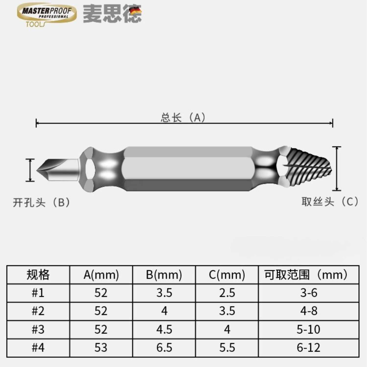 MASTERPROOF Pro-X Screw Extractor Set (4Pcs) German Brand-GoKimDiam Hardware Shop Shop online for all your hardware needs at GoKimDiam Hardware Shop (by Kak Heng Hardware)! From wide range of hardware tools, premium paint supplies to essential tools for home DIY projects. Enjoy free islandwide delivery with min. $120 online order to Orchard, Tuas, Jurong, Punggol, Bedok, Sengkang, Hougang, Bukit Timah, Bukit Panjang, Bukit Batok etc. Shop with us today! Or, visit our Hardware Shop in Sembawang!