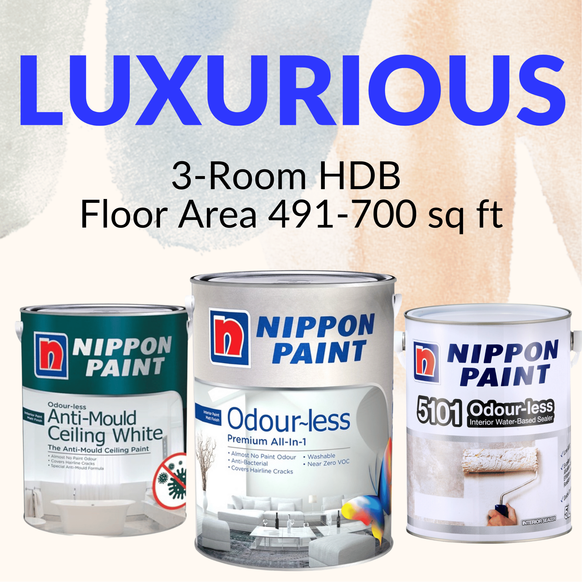 LUXURIOUS Paint Package (3-Room HDB/ 491-700 sqft)-GoKimDiam Hardware Shop Shop online for all your hardware needs at GoKimDiam Hardware Shop (by Kak Heng Hardware)! From wide range of hardware tools, premium paint supplies to essential tools for home DIY projects. Enjoy free islandwide delivery with min. $120 online order to Orchard, Tuas, Jurong, Punggol, Bedok, Sengkang, Hougang, Bukit Timah, Bukit Panjang, Bukit Batok etc. Shop with us today! Or, visit our Hardware Shop in Sembawang!