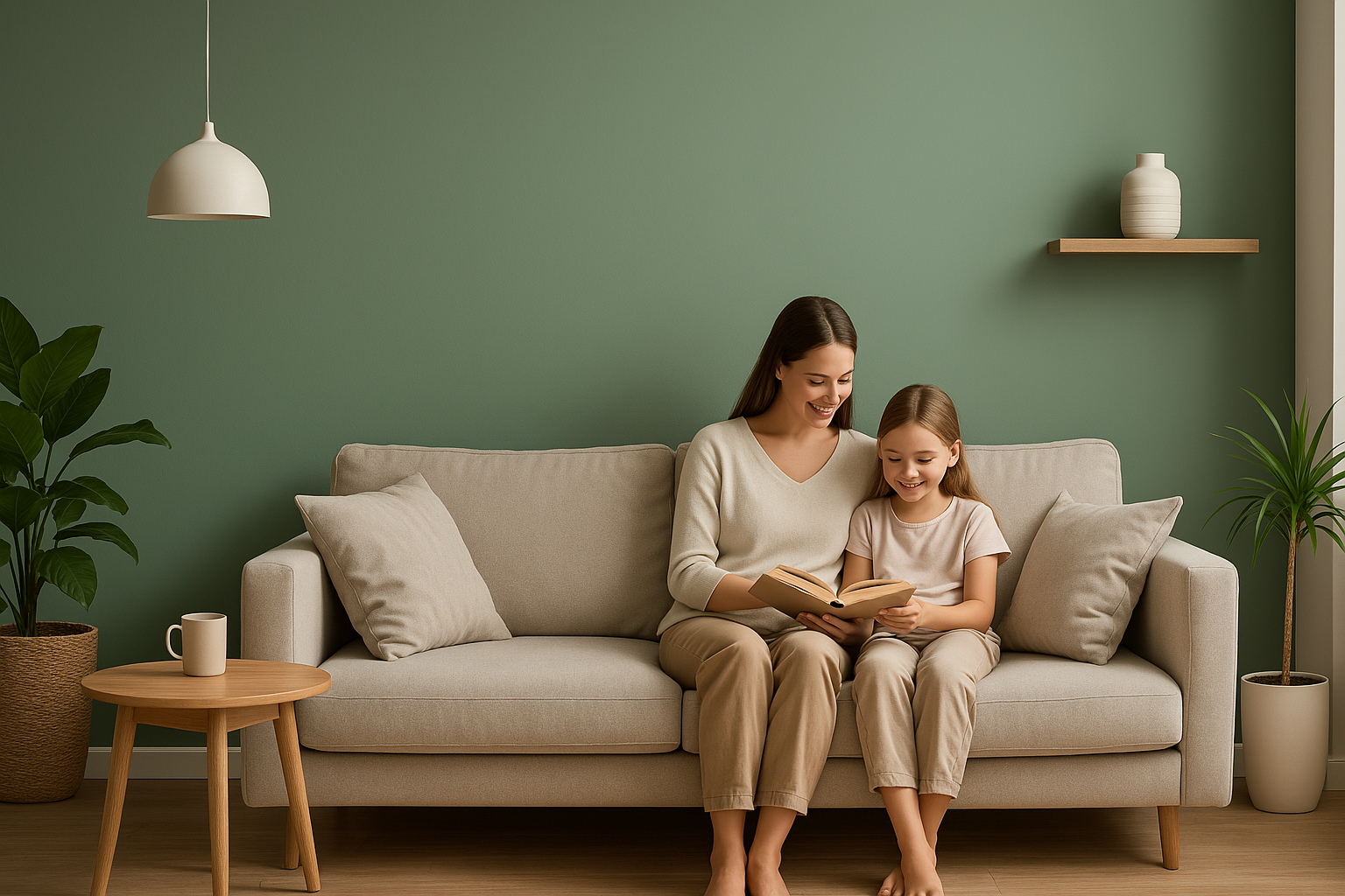 Modern living room with low VOC Jotun wall paint safe, eco-friendly for families | GoKimDiam