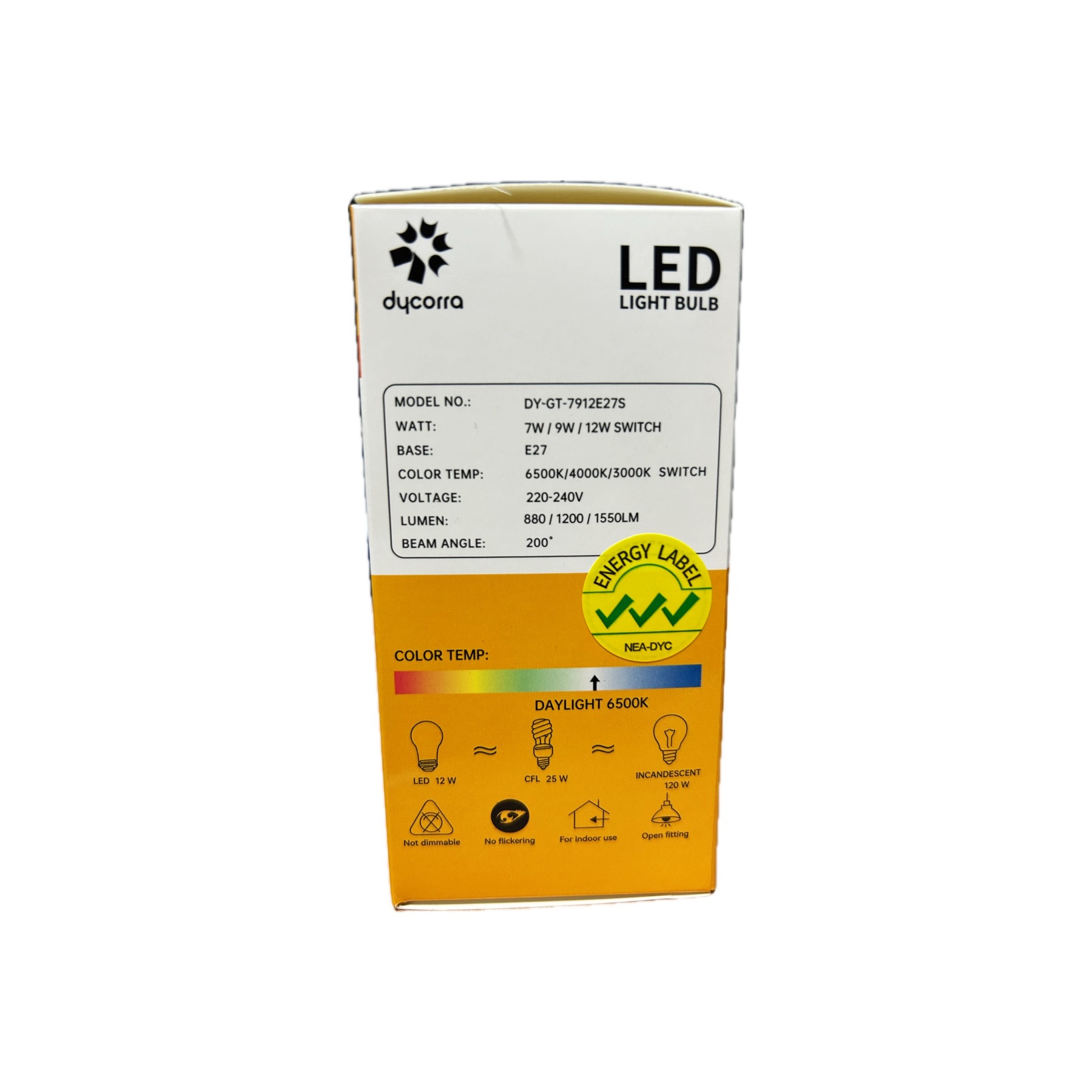 Dycorra LED Light Bulb with Adjustable Power & Lighting (E27 Base) -GoKimDiam Hardware Shop Shop online for all your hardware needs at GoKimDiam Hardware Shop (by Kak Heng Hardware)! From wide range of hardware tools, premium paint supplies to essential tools for home DIY projects. Enjoy free islandwide delivery with min. $120 online order to Orchard, Tuas, Jurong, Punggol, Bedok, Sengkang, Hougang, Bukit Timah, Bukit Panjang, Bukit Batok etc. Shop with us today! Or, visit our Hardware Shop in Sembawang!