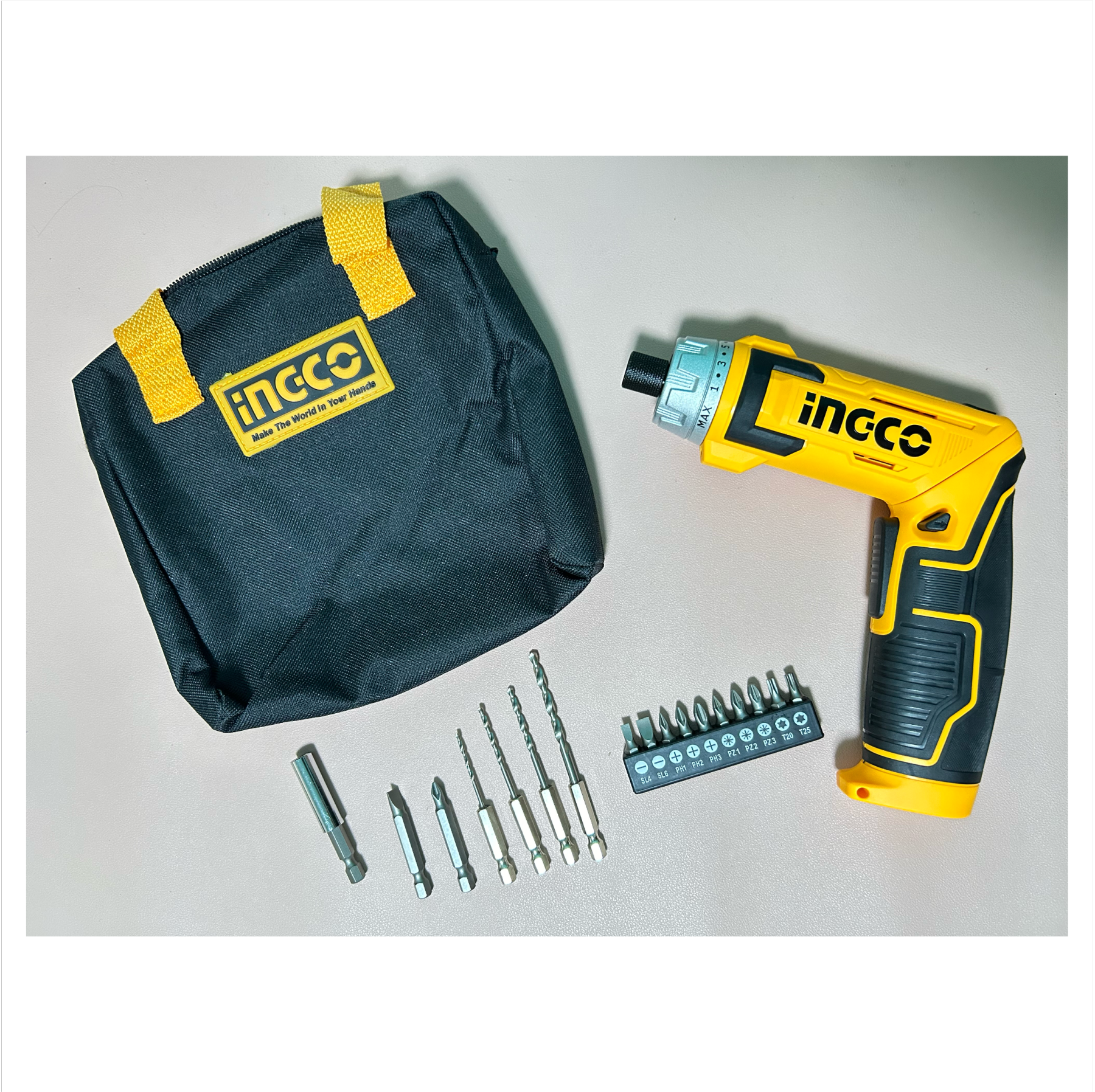 INGCO 8V 6NM 90° Rotatable Cordless Screwdriver (Model: CSDLI0802)-GoKimDiam Hardware Shop Shop online for all your hardware needs at GoKimDiam Hardware Shop (by Kak Heng Hardware)! From wide range of hardware tools, premium paint supplies to essential tools for home DIY projects. Enjoy free islandwide delivery with min. $120 online order to Orchard, Tuas, Jurong, Punggol, Bedok, Sengkang, Hougang, Bukit Timah, Bukit Panjang, Bukit Batok etc. Shop with us today! Or, visit our Hardware Shop in Sembawang!