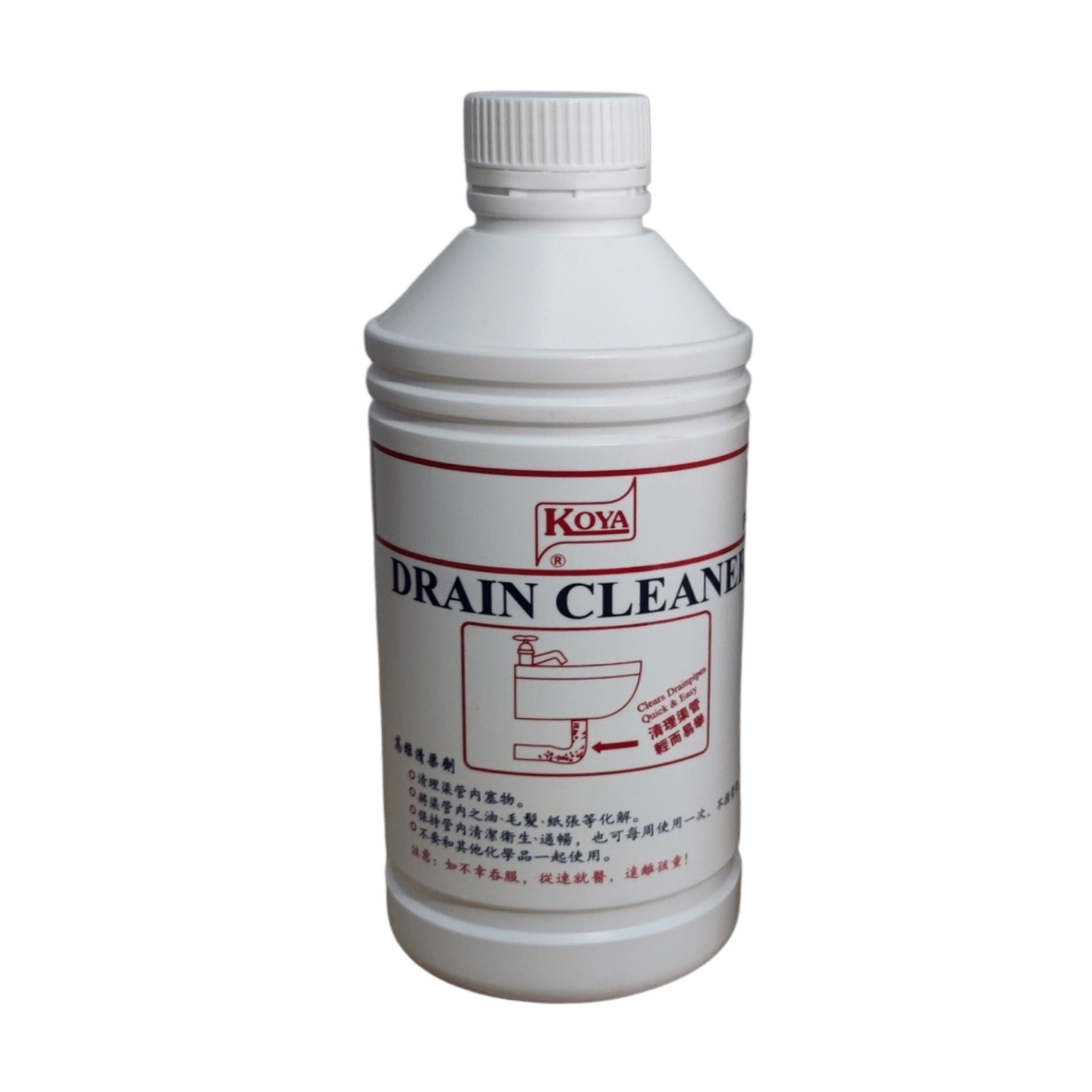 KOYA Drain Cleaner for Clogged Drain Pipes (Available in 1000ML / 1L)-GoKimDiam Hardware Shop Shop online for all your hardware needs at GoKimDiam Hardware Shop (by Kak Heng Hardware)! From wide range of hardware tools, premium paint supplies to essential tools for home DIY projects. Enjoy free islandwide delivery with min. $120 online order to Orchard, Tuas, Jurong, Punggol, Bedok, Sengkang, Hougang, Bukit Timah, Bukit Panjang, Bukit Batok etc. Shop with us today! Or, visit our Hardware Shop in Sembawang!