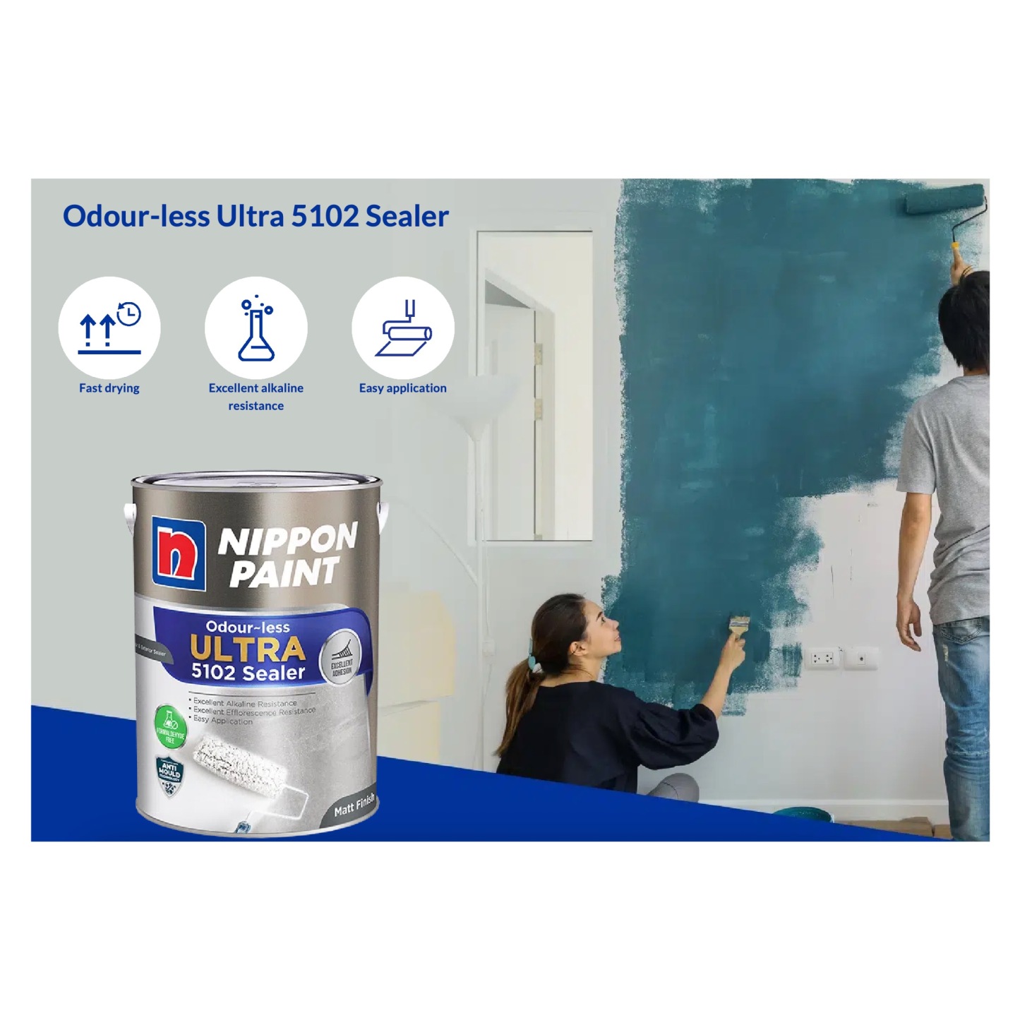 (5L) Nippon Paint Odourless Ultra 5102 Sealer 