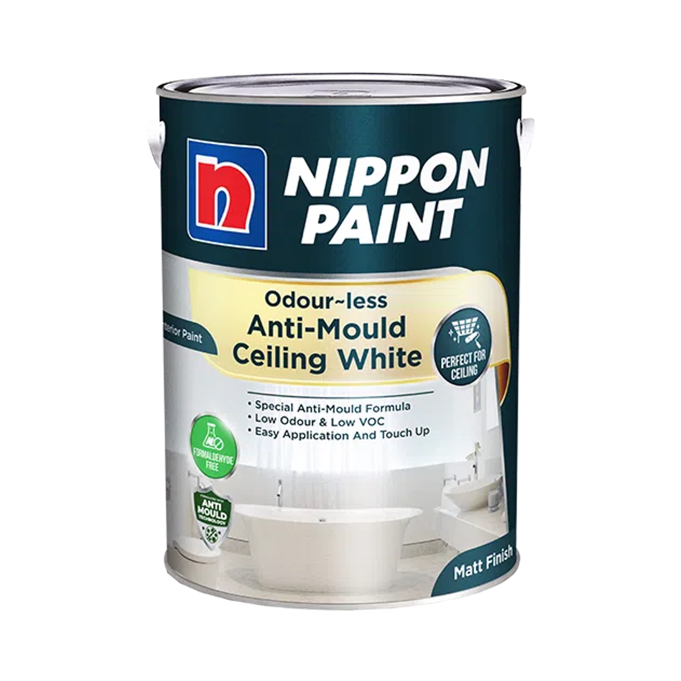 (1L) Nippon Paint Odourless Anti-Mould Ceiling White