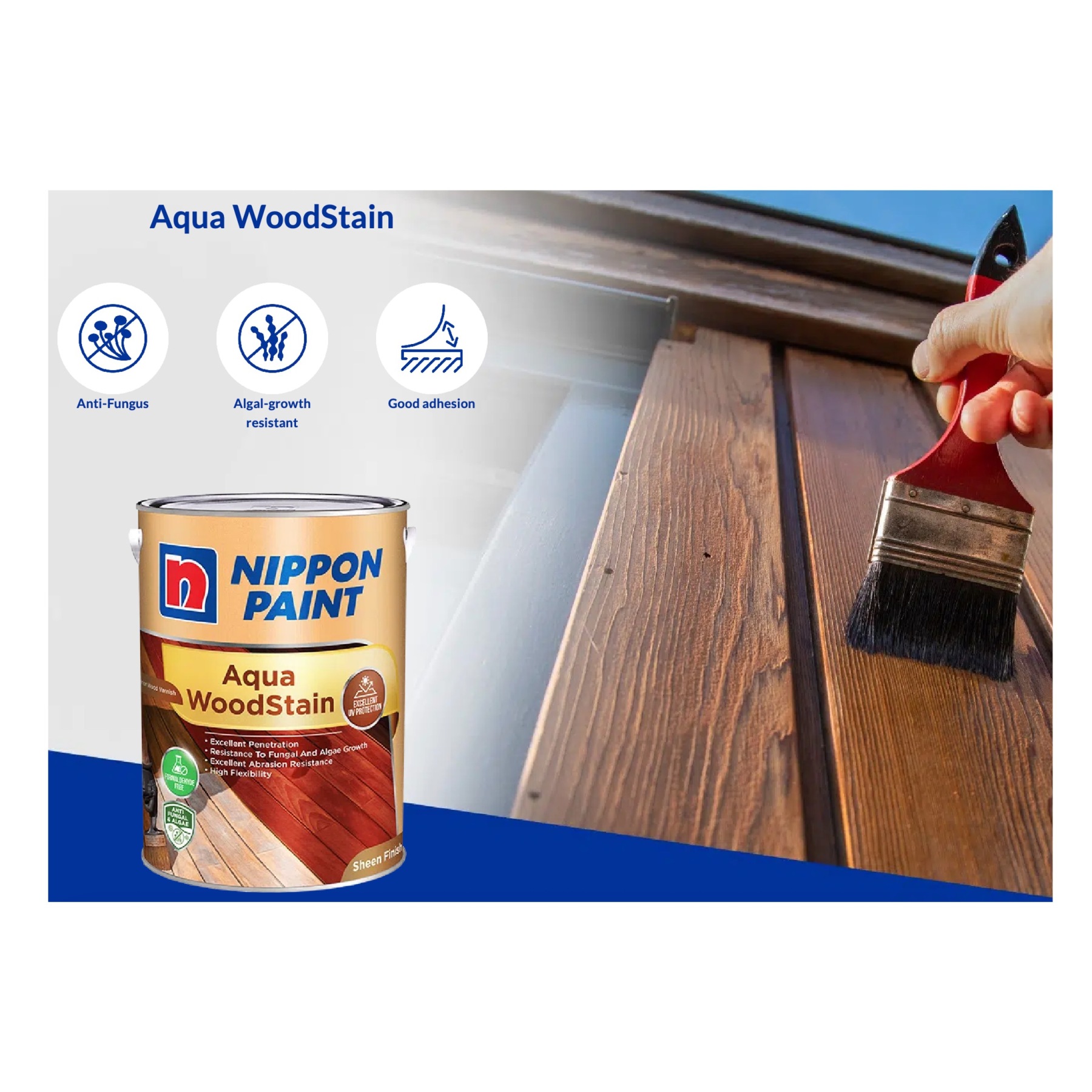 (5L) Nippon Paint Aqua Wood Stain 