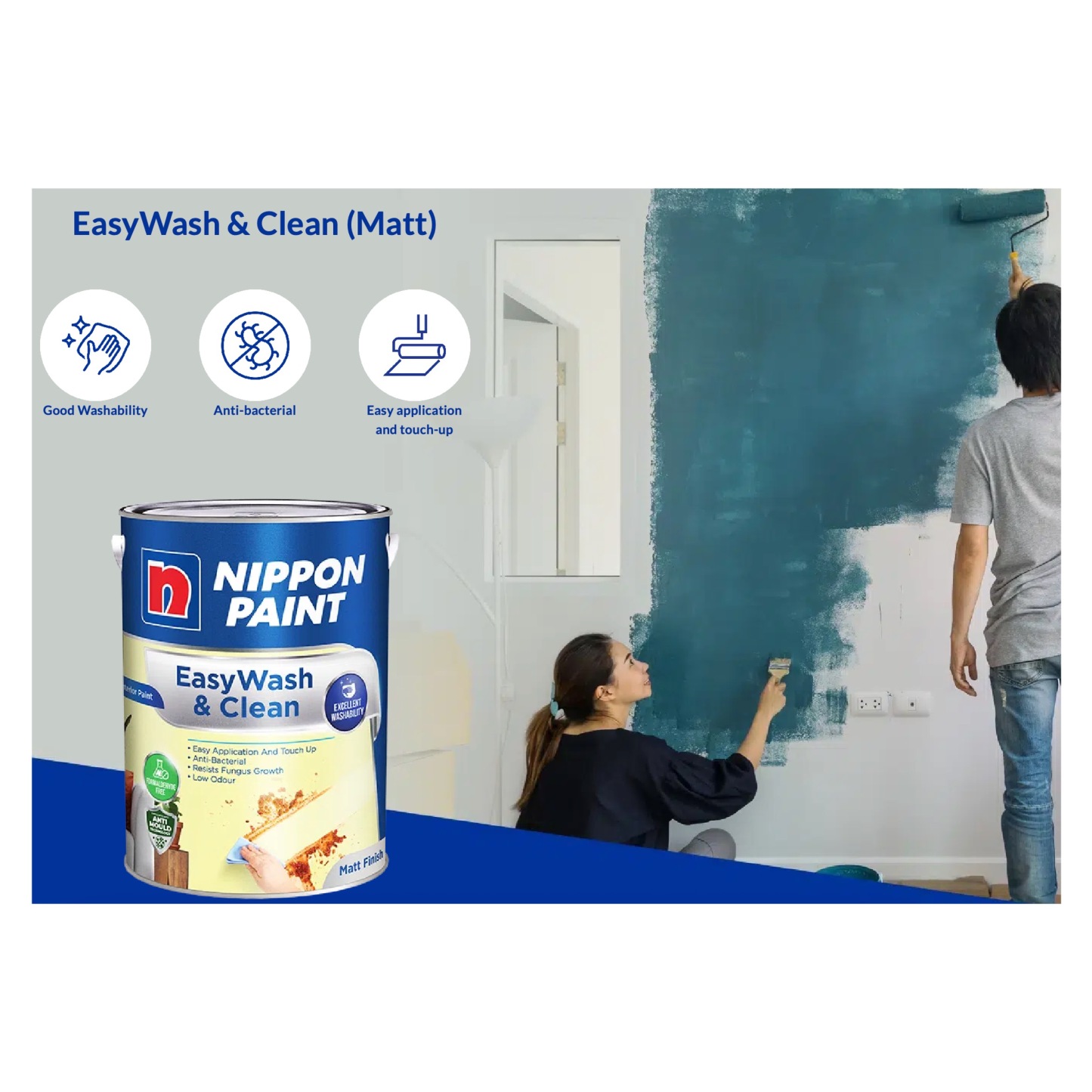(1L) Nippon Paint EasyWash & Clean (Matt)