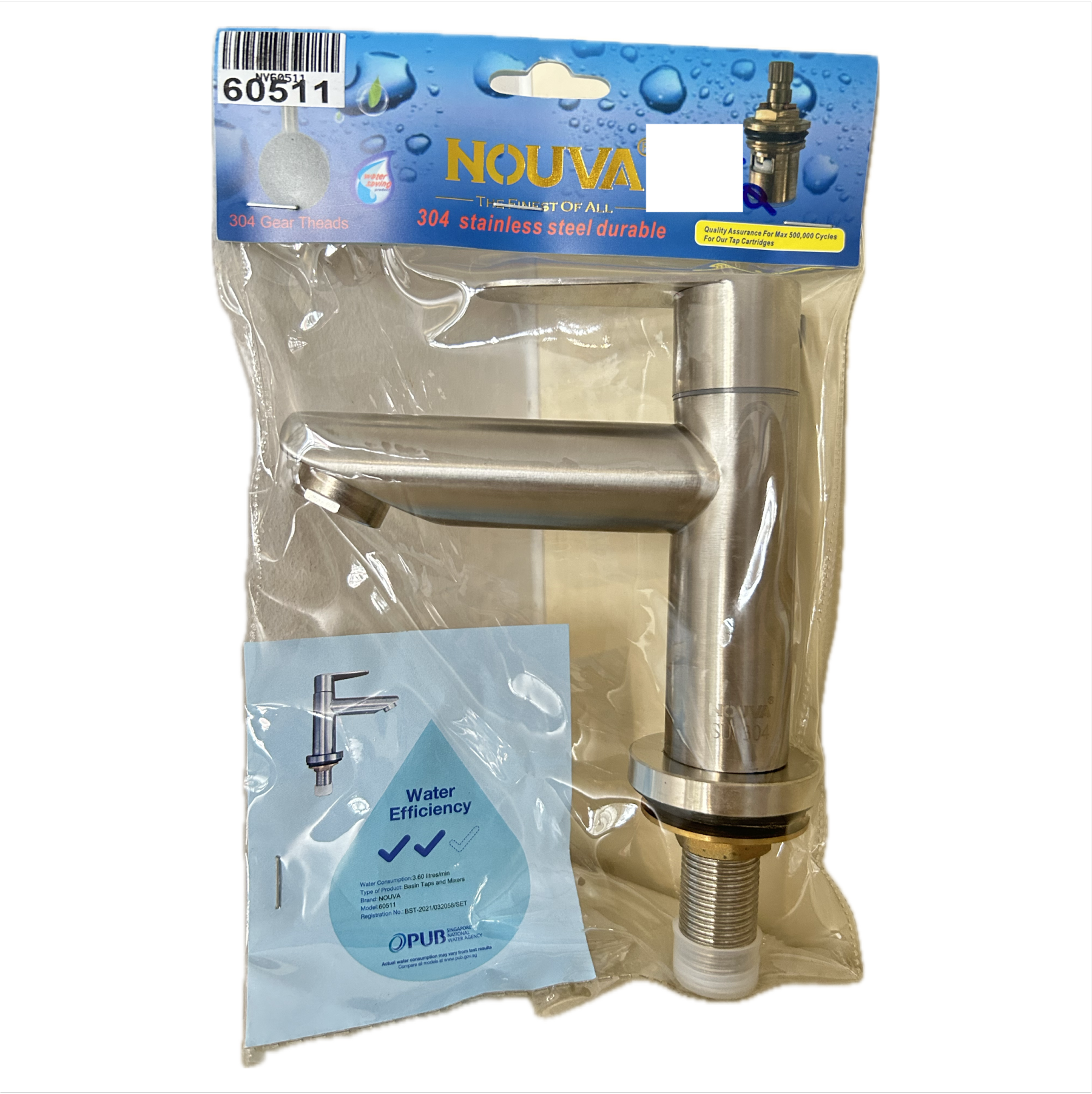 Nouva SUS304 Bathroom Basin Tap (Model: 60511)-GoKimDiam Hardware Shop Shop online for all your hardware needs at GoKimDiam Hardware Shop (by Kak Heng Hardware)! From wide range of hardware tools, premium paint supplies to essential tools for home DIY projects. Enjoy free islandwide delivery with min. $120 online order to Orchard, Tuas, Jurong, Punggol, Bedok, Sengkang, Hougang, Bukit Timah, Bukit Panjang, Bukit Batok etc. Shop with us today! Or, visit our Hardware Shop in Sembawang!