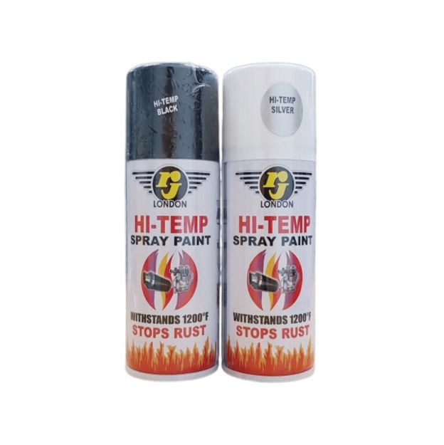 RJ London Hi-Temp Spray Paint (400CC) - Black/ Silver-GoKimDiam Hardware Shop Shop online for all your hardware needs at GoKimDiam Hardware Shop (by Kak Heng Hardware)! From wide range of hardware tools, premium paint supplies to essential tools for home DIY projects. Enjoy free islandwide delivery with min. $120 online order to Orchard, Tuas, Jurong, Punggol, Bedok, Sengkang, Hougang, Bukit Timah, Bukit Panjang, Bukit Batok etc. Shop with us today! Or, visit our Hardware Shop in Sembawang!
