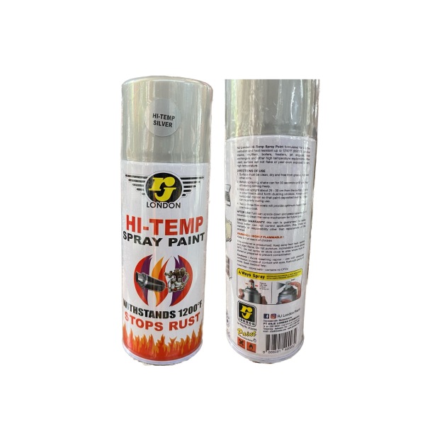 RJ London Hi-Temp Spray Paint (400CC) - Black/ Silver-GoKimDiam Hardware Shop Shop online for all your hardware needs at GoKimDiam Hardware Shop (by Kak Heng Hardware)! From wide range of hardware tools, premium paint supplies to essential tools for home DIY projects. Enjoy free islandwide delivery with min. $120 online order to Orchard, Tuas, Jurong, Punggol, Bedok, Sengkang, Hougang, Bukit Timah, Bukit Panjang, Bukit Batok etc. Shop with us today! Or, visit our Hardware Shop in Sembawang!